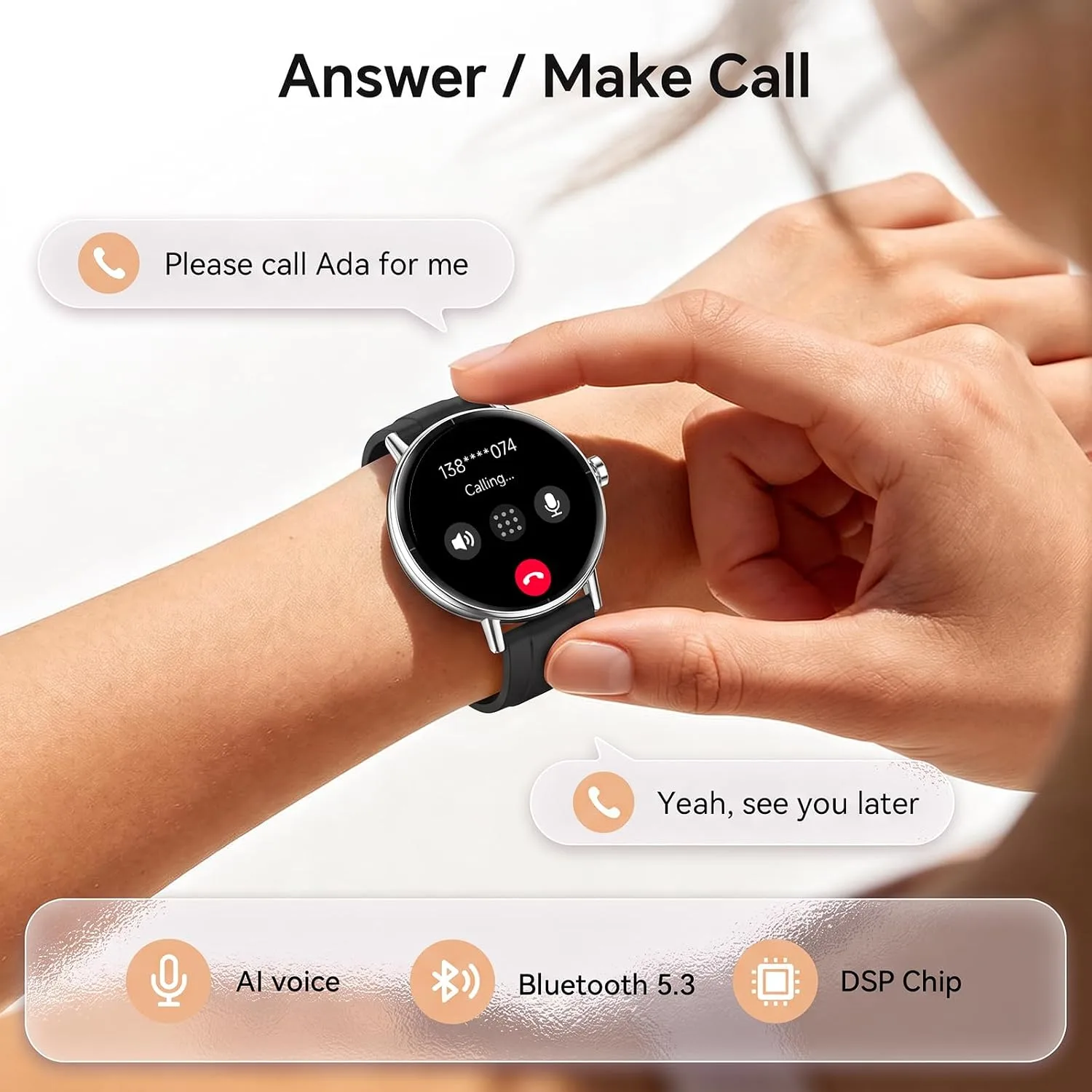 Gydom Smart Watch for Women, 40mm HD Fitness Tracker, Answer & Make Call