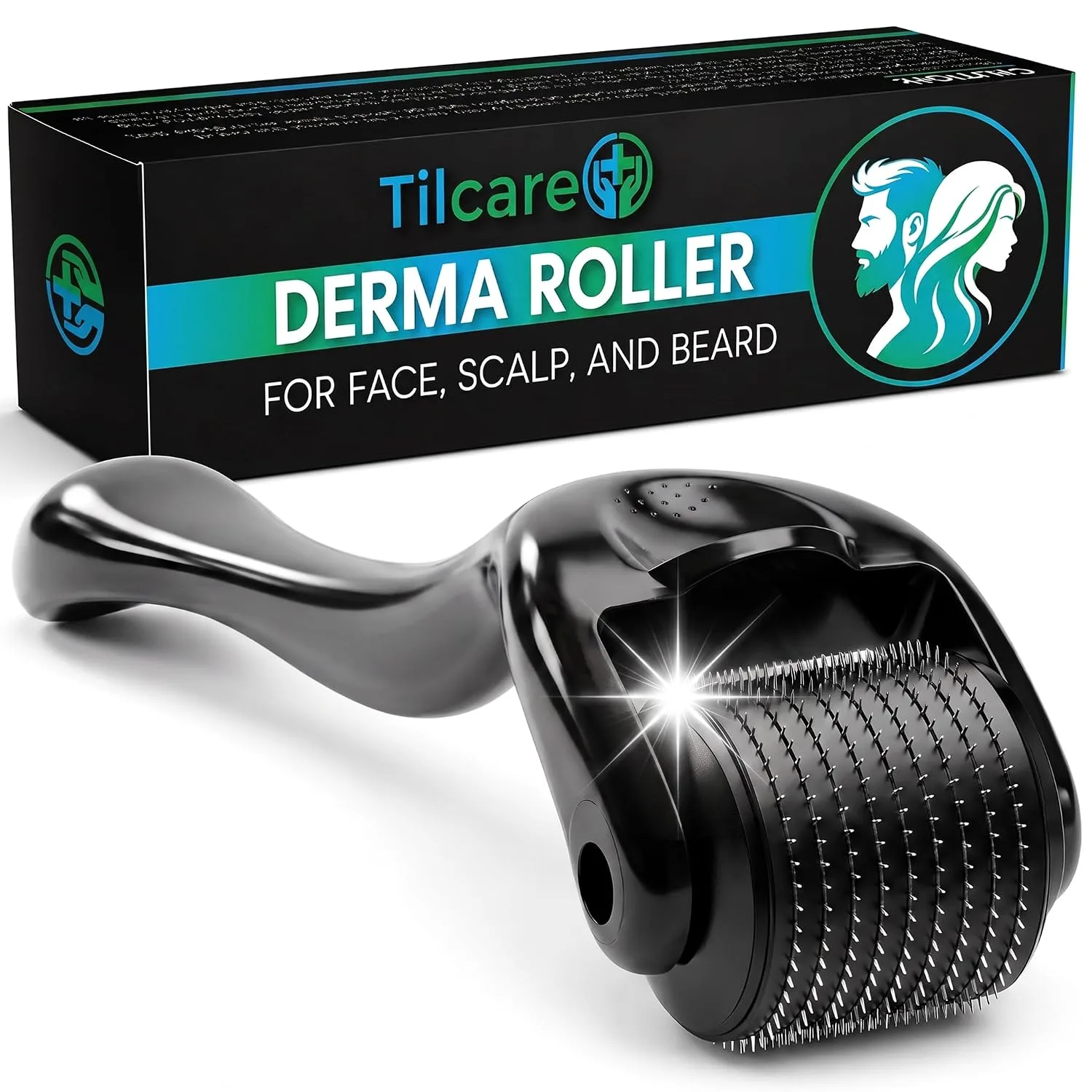 Beard and Hair Derma Roller (1Pack) by Tilcare - Sterile Titanium Derma Roller 0.25mm