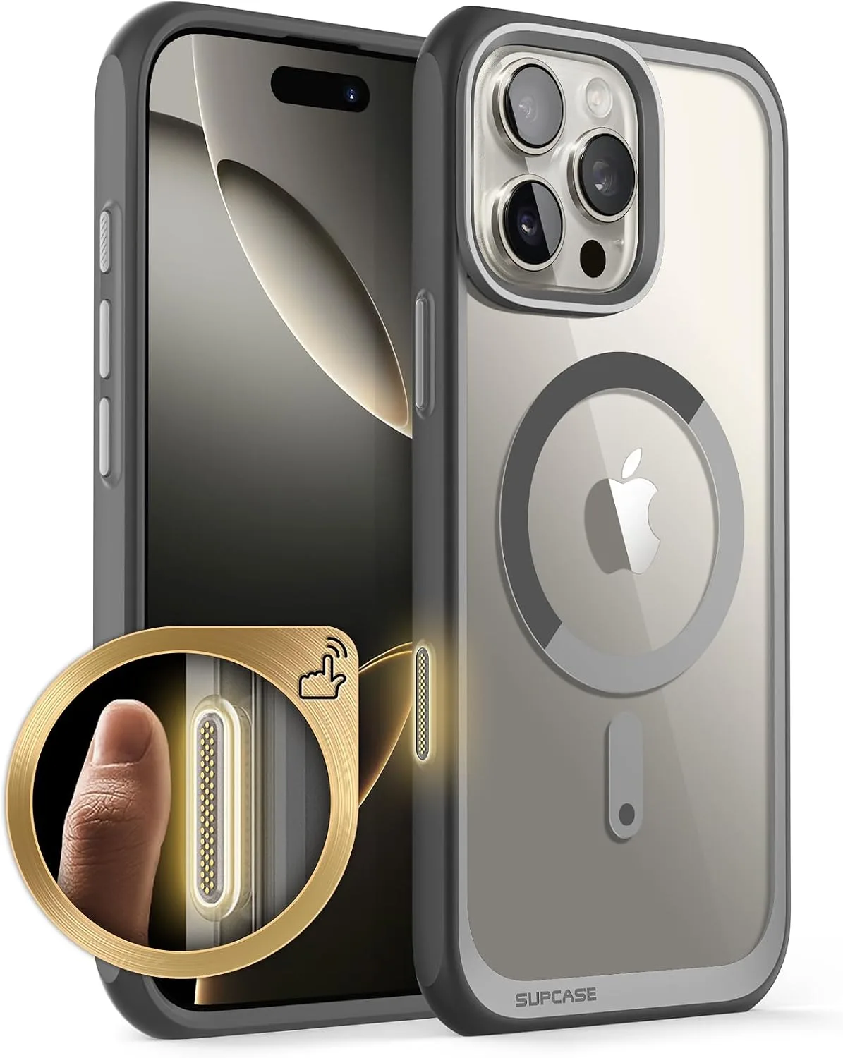 Carcasa Supcase Unicorn Beetle Mag para iPhone 16 Pro 6.3 pulg Gris compatible con MagSafe