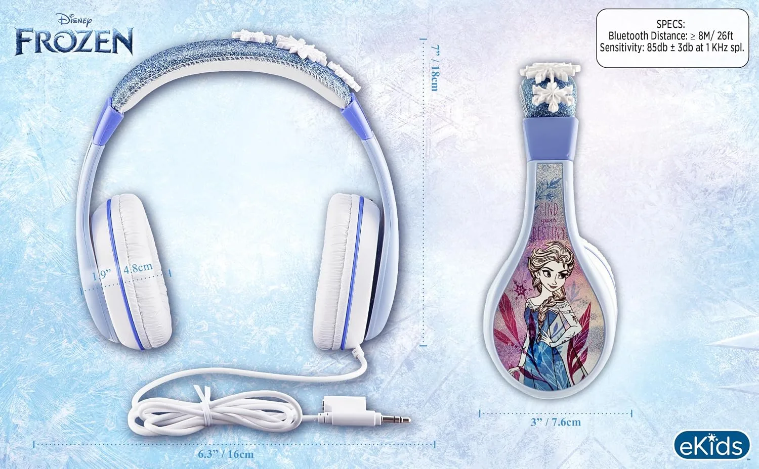 Disney Frozen Kids Headphones with 3.5mm Jack, Wired Headphones for School, Home or Travel