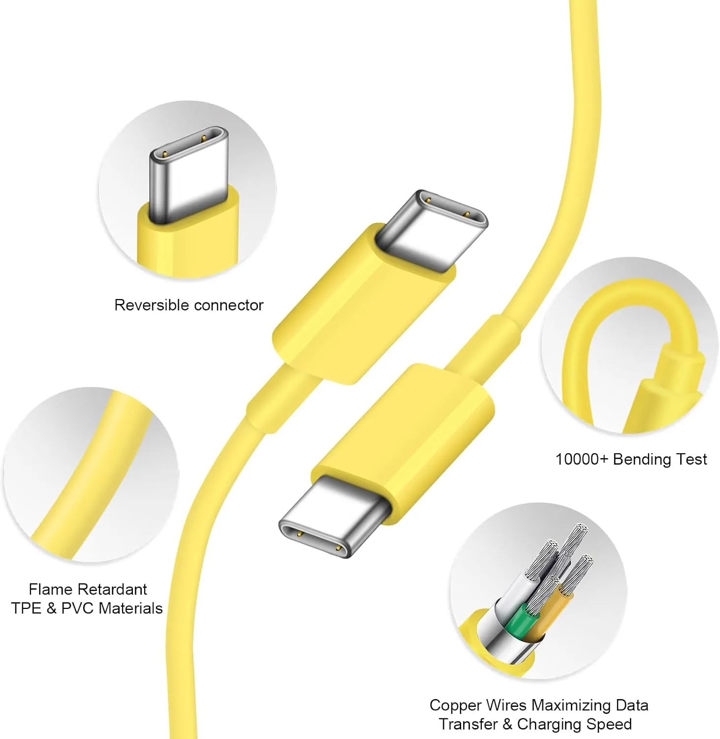 iPhone Duo Charger, iPhone 18 17 16 15 Charger Fast Charging 12FT-Yellow