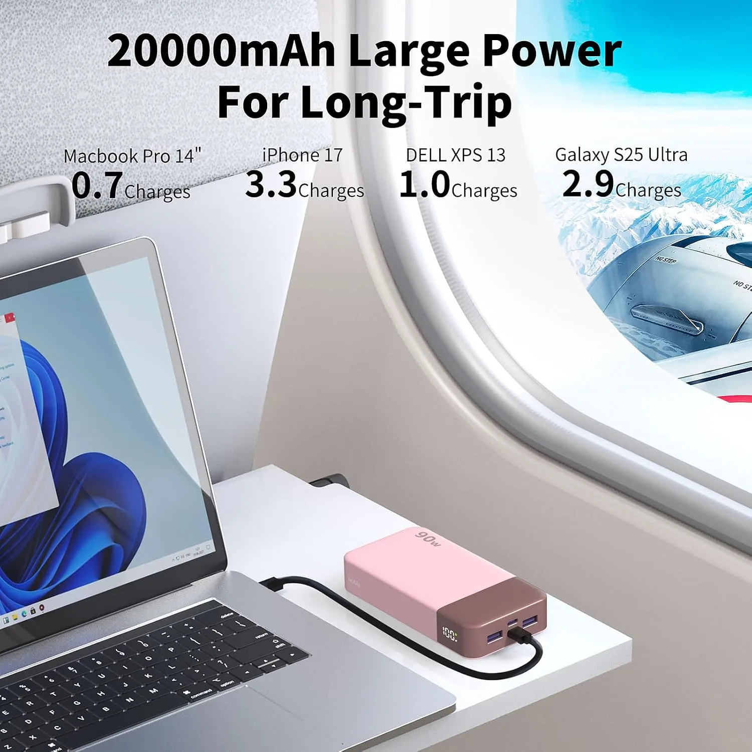 NOBIS 90W Portable Charger 20000mAh Laptop Power Bank Fast Charging