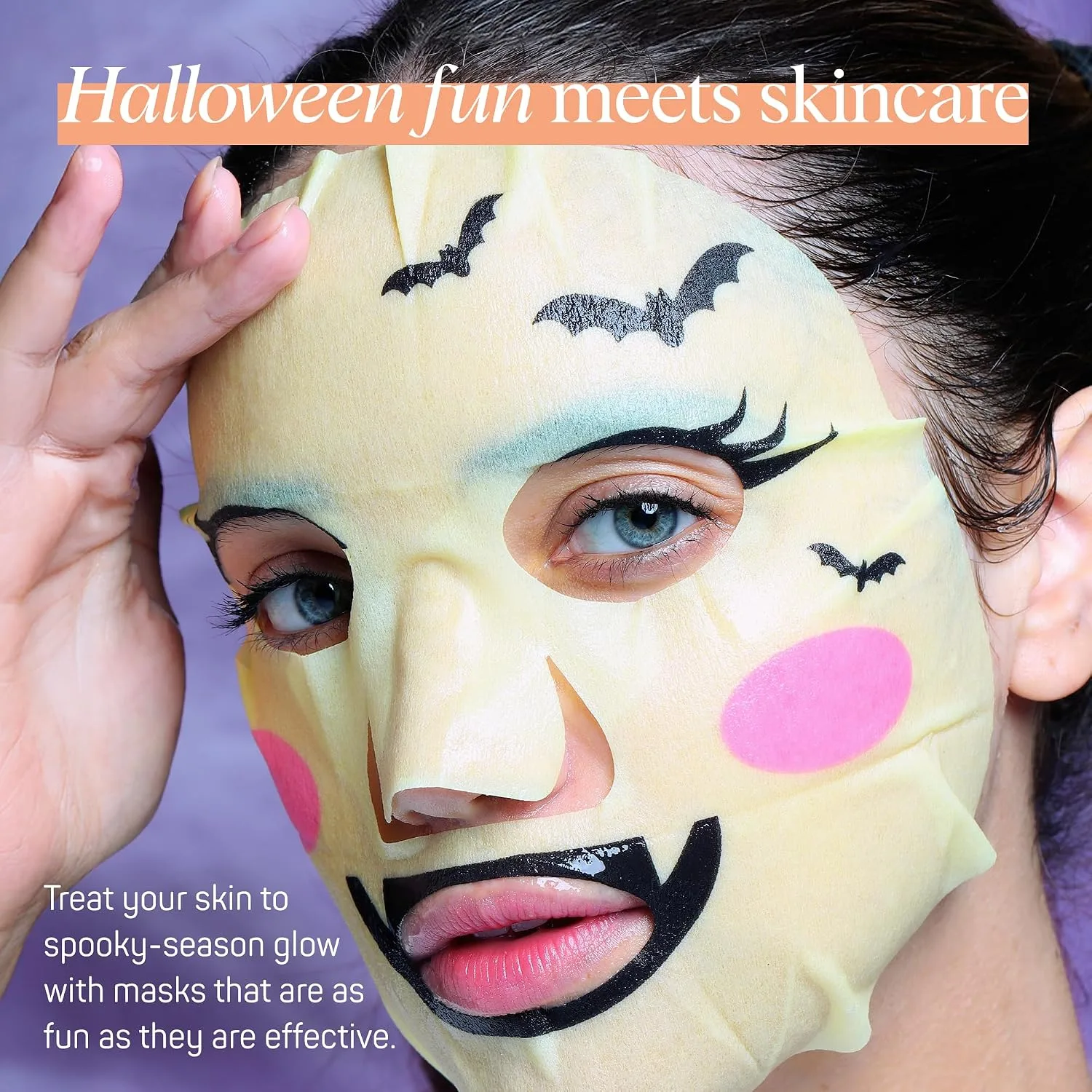 SpaLife Beauty Halloween Face Mask Hauntingly Chic Bundle | Korean Facial Masks | Boos Basket Ideas Face Mask Set | Halloween Gifts for Women & Teens | Facial Sheet Masks | 8 Pack