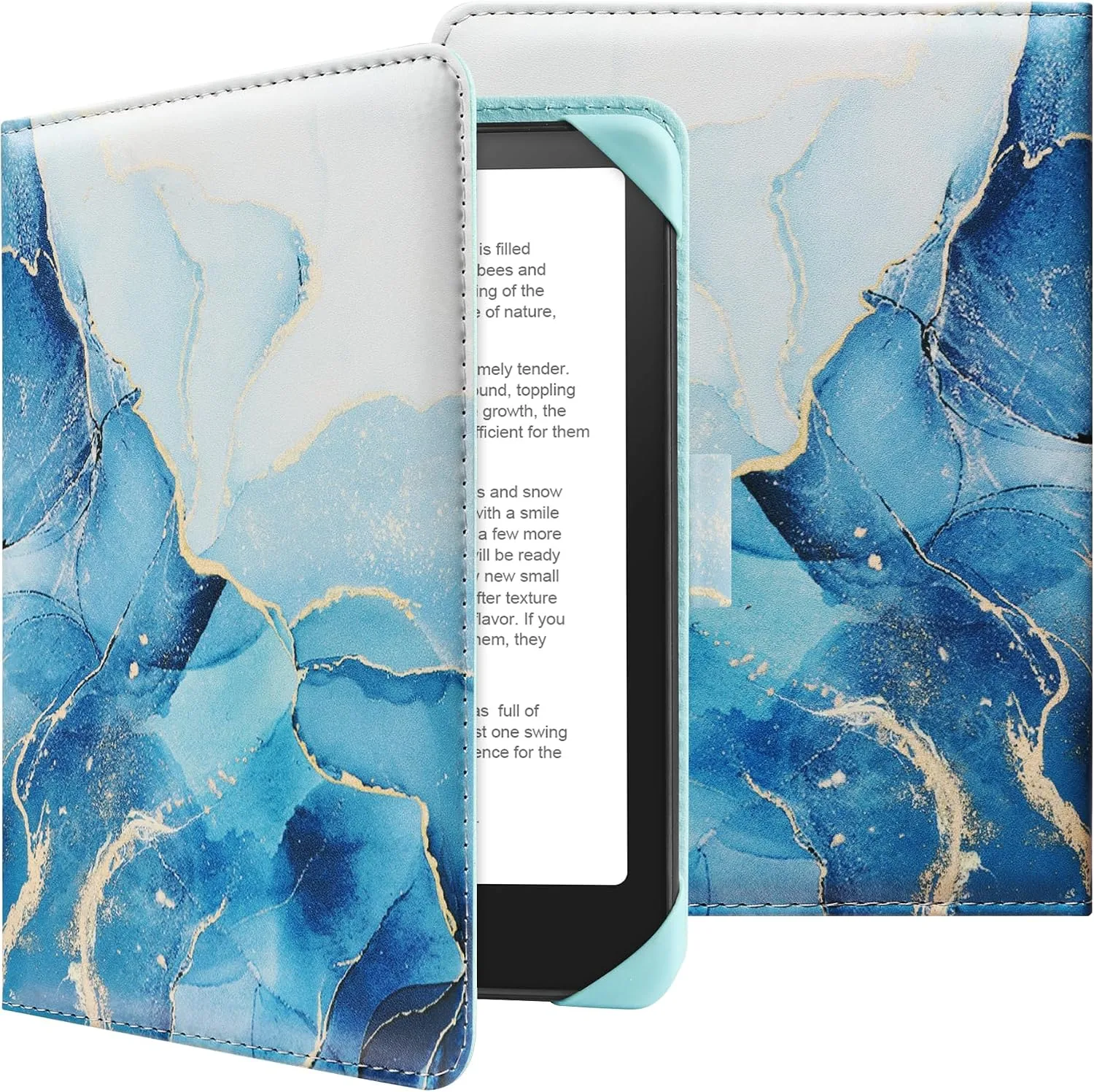 HoYiXi Universal Case for 6-inch Kindle eReader Compatible with Kobo/Voyaga/Pocketbook/Tolino E-Book Reader,6'' eReader Protective Cover with Built-in Card Slot,Dali Blue