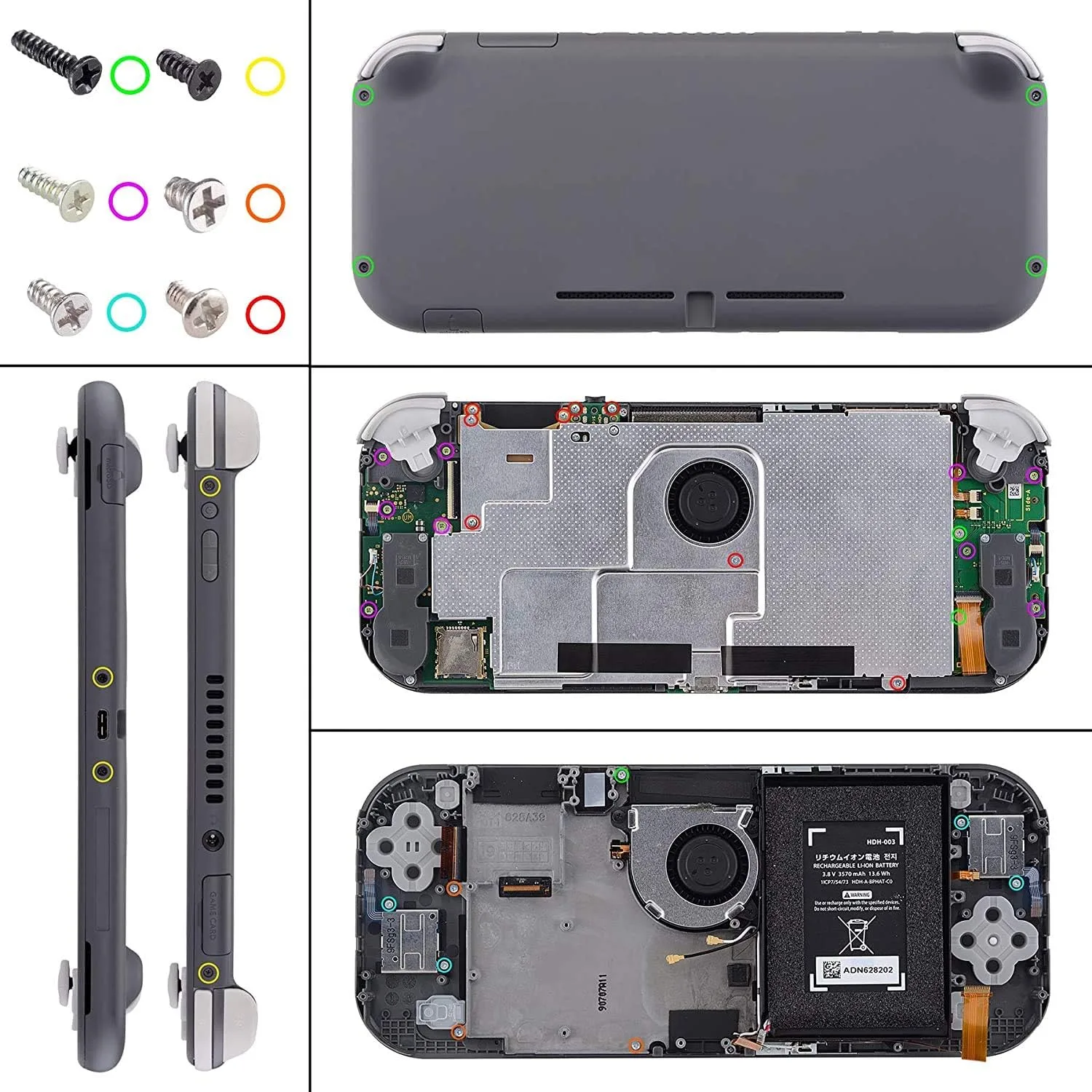 eXtremeRate Chameleon Purple Blue Glossy DIY Replacement Shell for Nintendo Switch Lite, NSL Handheld Controller Housing w/Screen Protector, Custom Case Cover for Nintendo Switch Lite