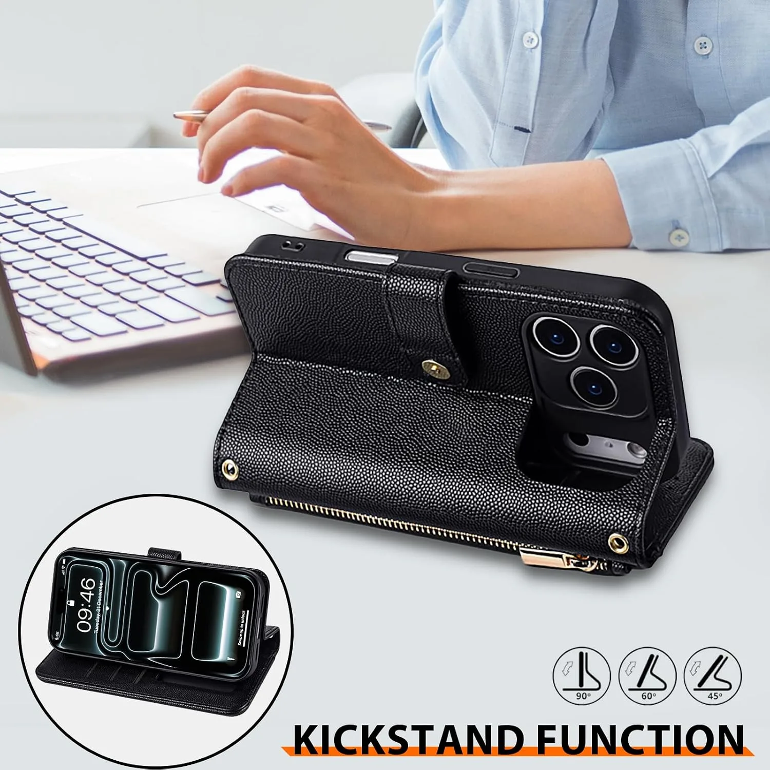 Wallet Phone Case Crafted for iPhone 17 Pro Black