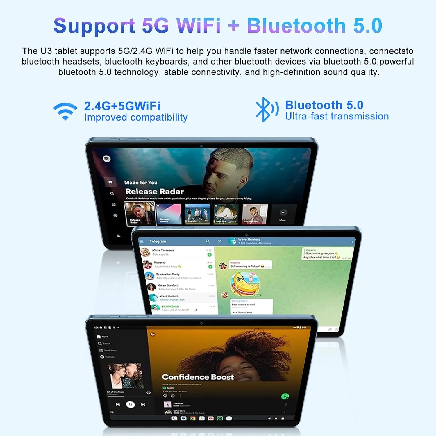 Android Tablet 10 Inch 22GB RAM 128GB ROM 1TB, Android 14 Tablet with Keyboard Mouse, Octa-Core, 8000mAh Battery, HD IPS Display, 5G WiFi, BT 5.0, GPS, Widevine L1, Split Screen - Metal Blue