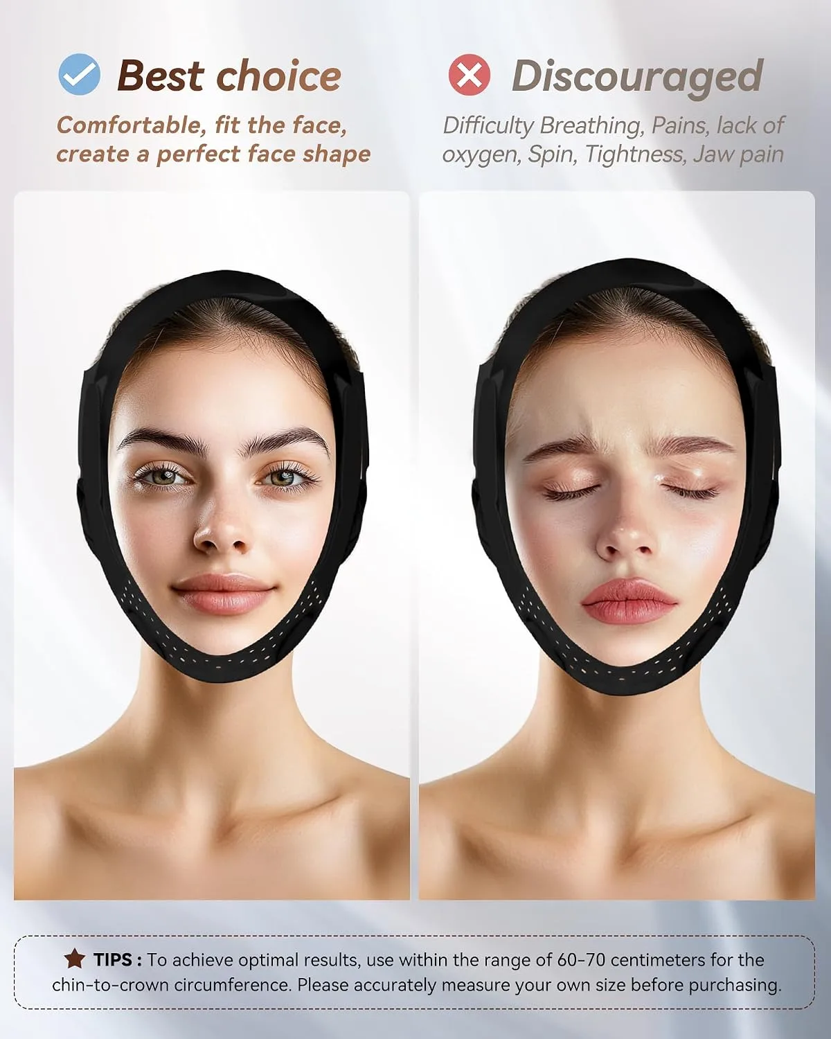 Reusable V Line Silicone Face Strap, Soft Silicone Chin Strap for Women