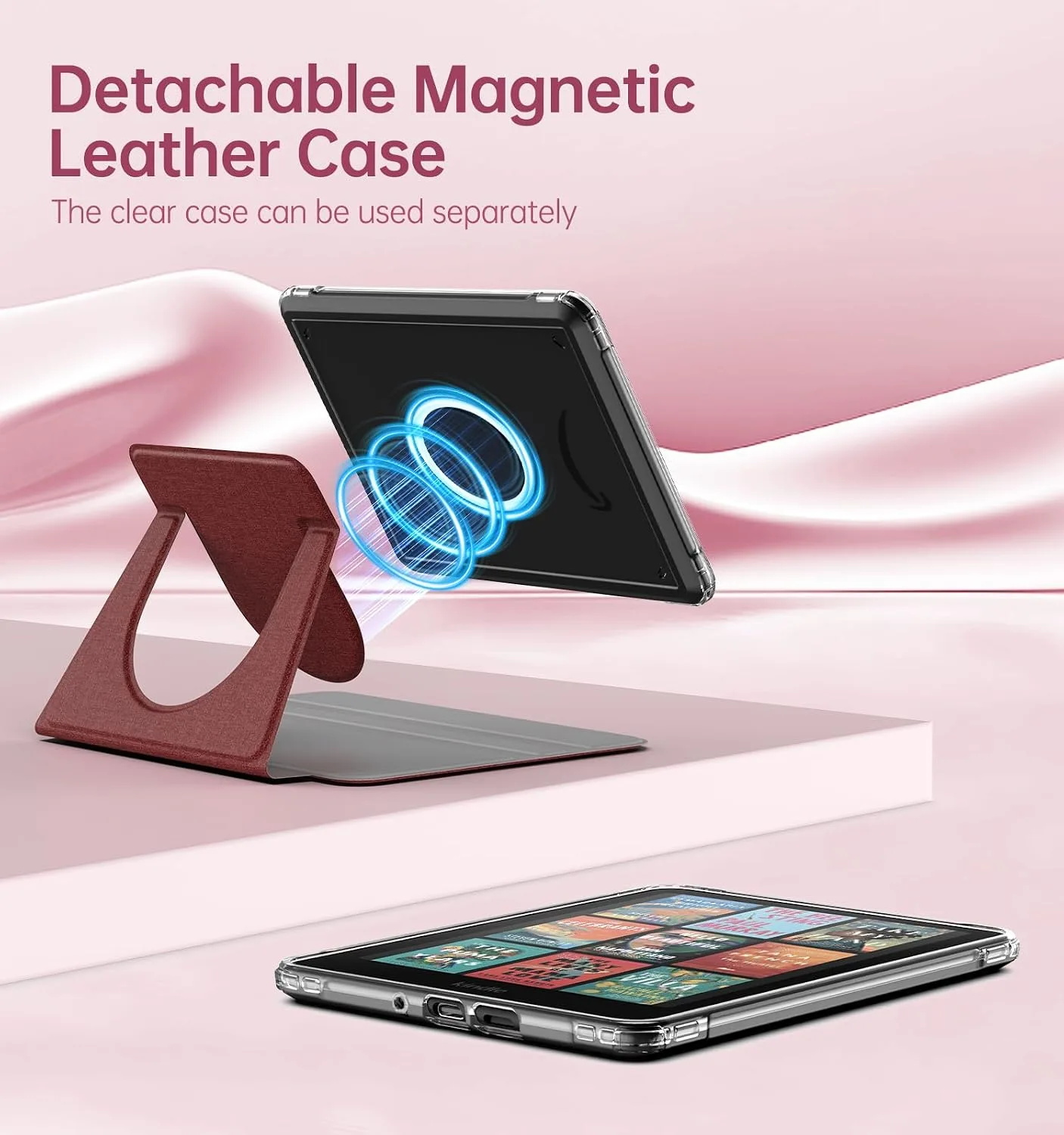 MoKo 360°Rotating Detachable Case for 7" eBook Reader, Wine Denim