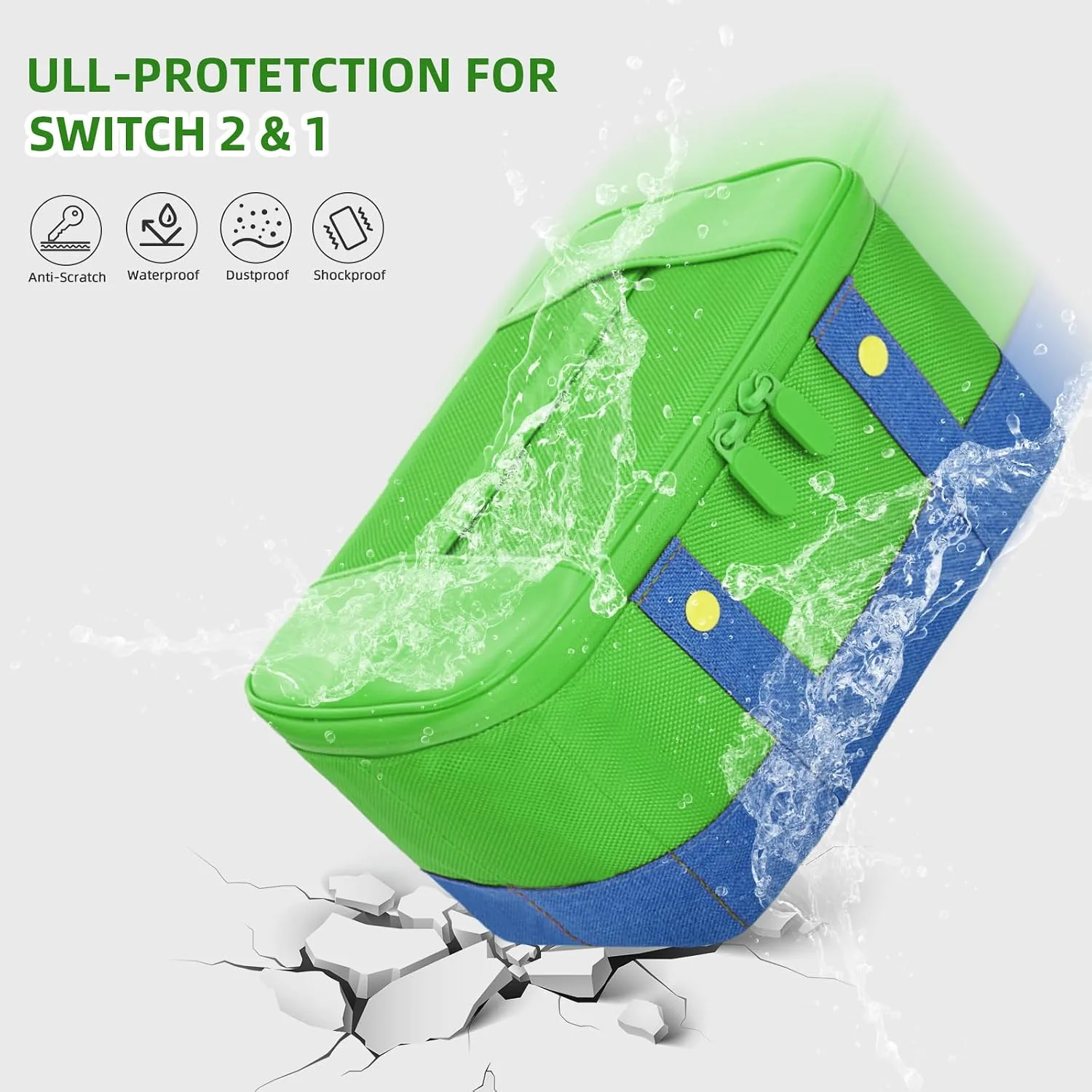 Vadaxx Cute Switch Carry Case for Nintendo Switch1/2/Lite/OLED, Portable Soft Shell Waterproof Protective Storage Travel Carrying Case Messenger Bag Oxford for NS SD Console Dock JoyCons Accessories