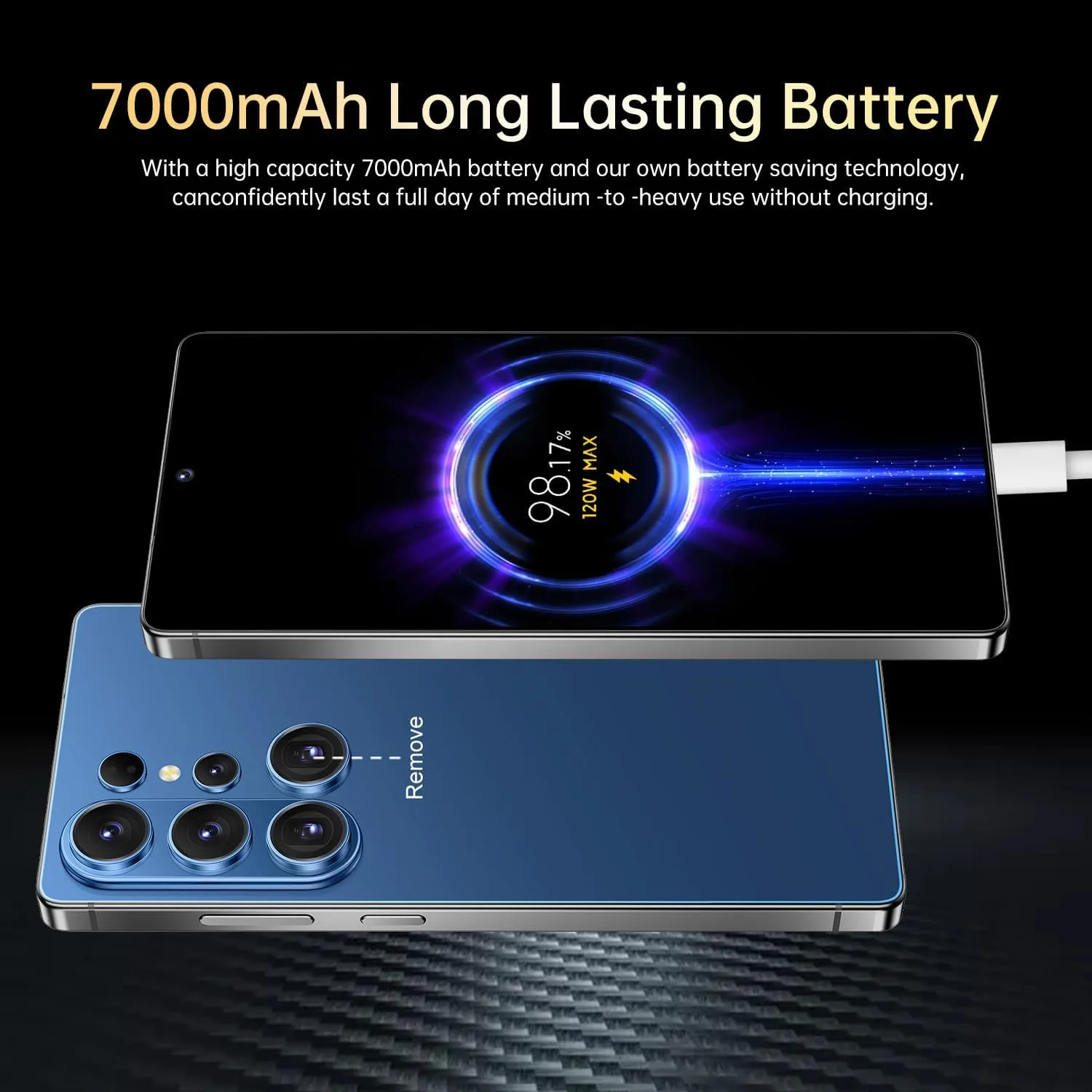 Huness 26 Ultra Unlocked Cell Phone,Built in Pen,16+1TB Unlocked Phone, Android 15 Battery 7000mAh 6.99" HD Screen Smartphone, 5G/Face ID/Fingerprint Lock/Dual SIM/GPS (Deep Blue, 16+1TB)