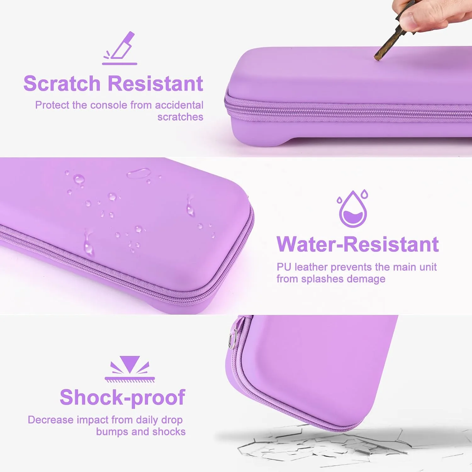Younik Switch 2 Accessories Bundle, 15 in 1 Purple Switch 2 Accessories Kit for Girls Include Switch 2 Carrying Case, Shoulder Strap, Wrist Strap & Stickers, Protective Case for Switch Console & J-Con
