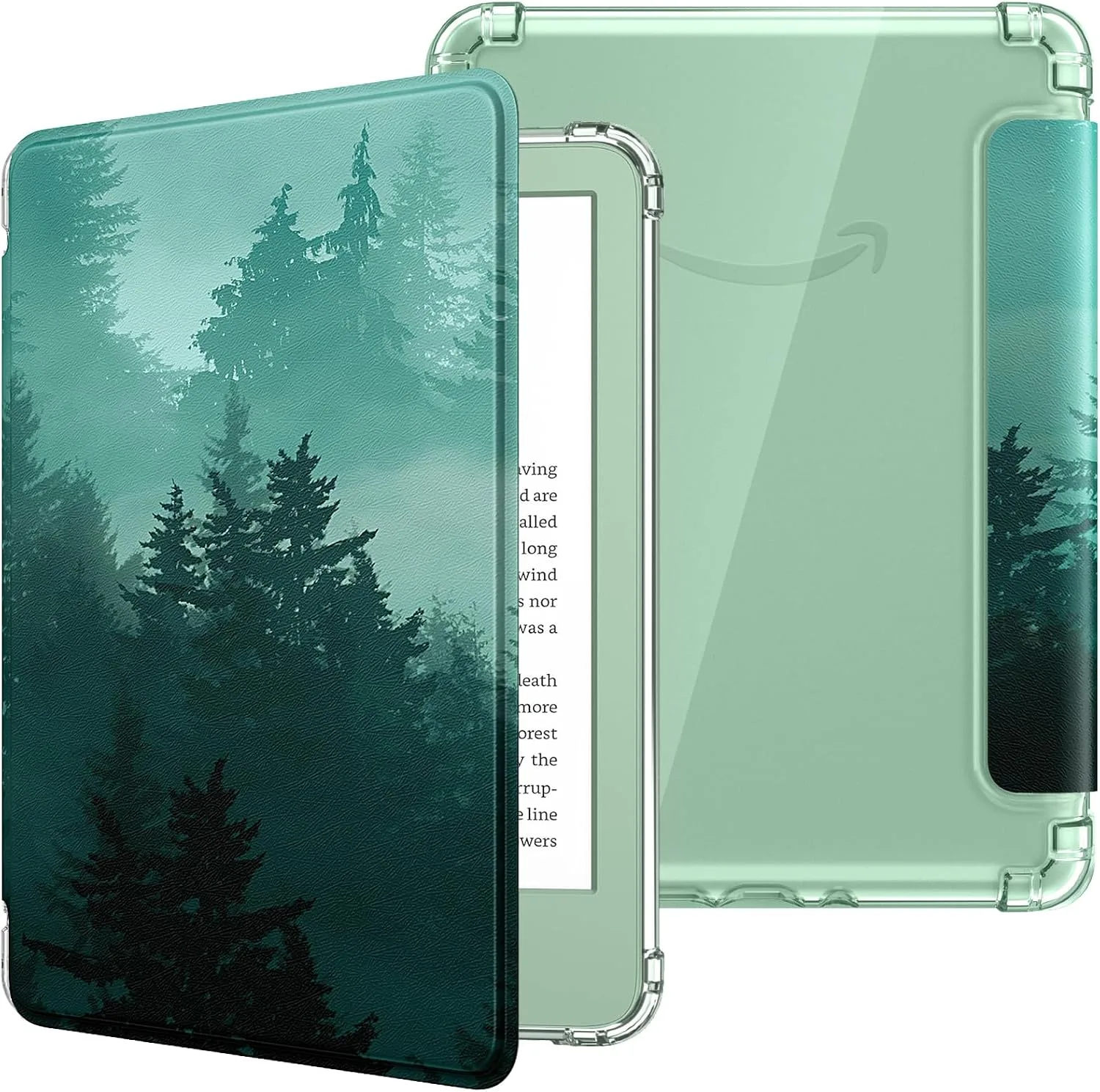 MoKo Case for 6" Kindle Basic 11th Generation (2024/2022), Green Forest