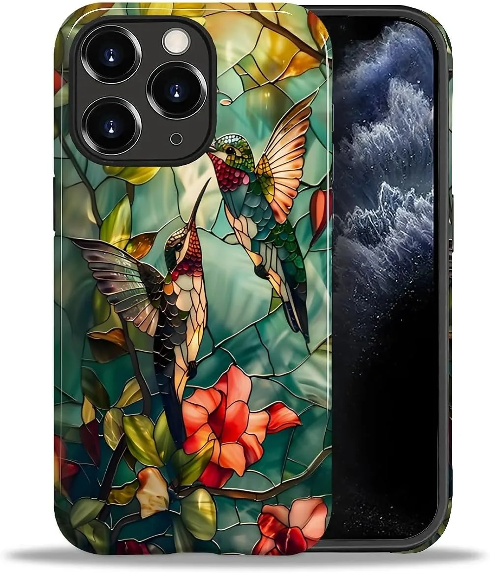 Funda para iPhone 11 Pro Max Daizag diseño doble capa antichoque colibrí