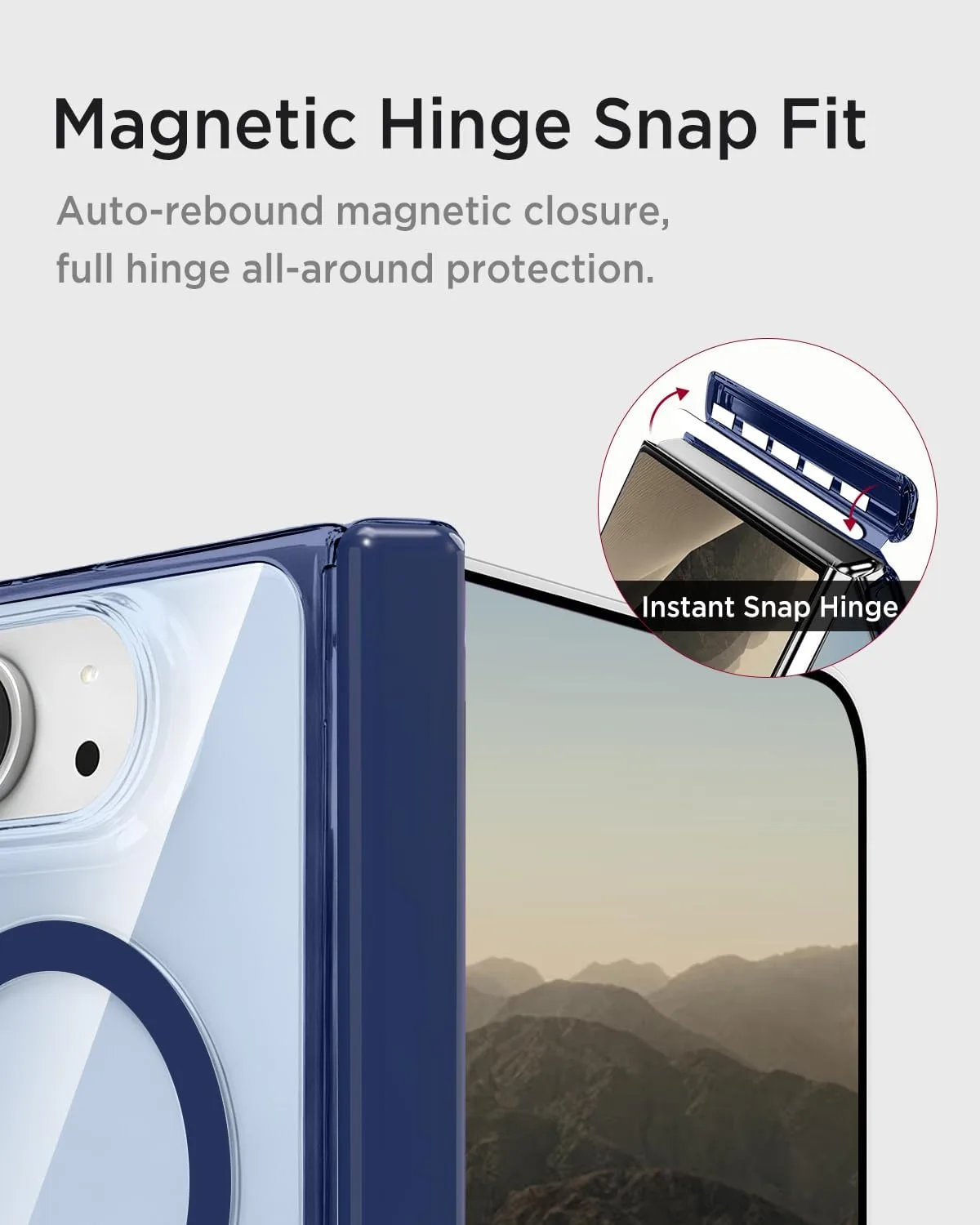 Miimall for iPhone Duo Case for MagSafe with Hinge Protection, [No Screen] Minimalist Ultra Slim Lightweight Shockproof Rugged Anti-Slip Soft Bumper Back Cover for iPhone Duo Thin Case 2026 Blue
