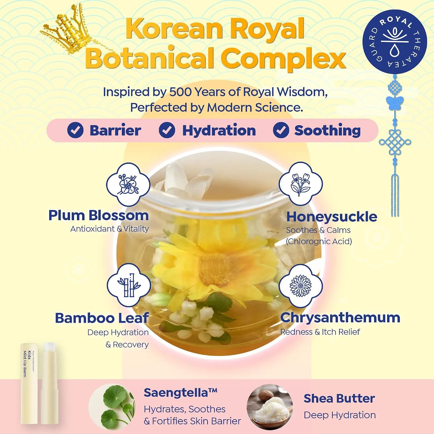 GOONGBE Kids Lip Balm, Korean Hydrating Shea Butter, Allergen Free, 0.1 oz