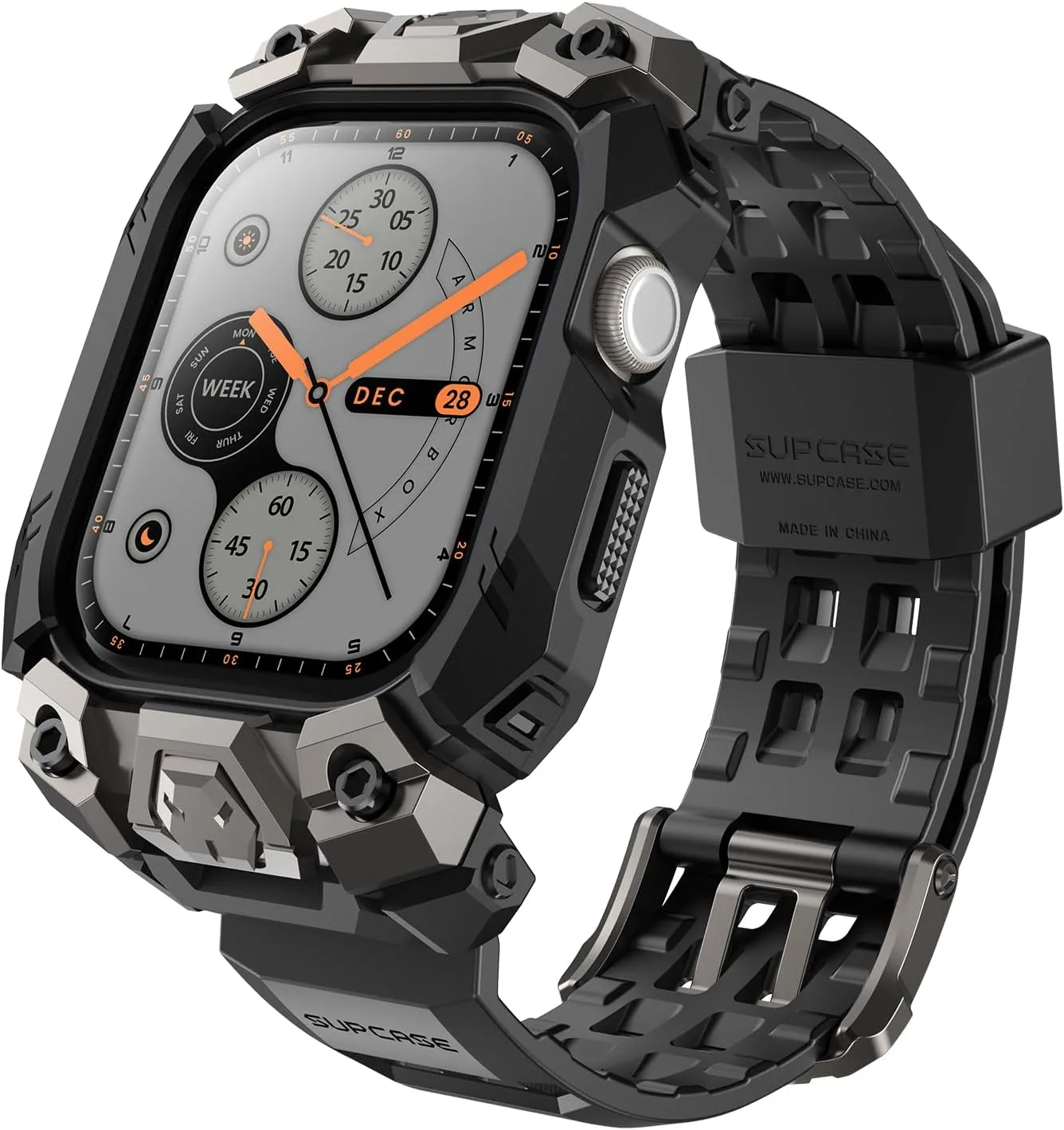 Carcasa para Apple Watch Supcase Series 11/10 46mm con banda ajustable negra