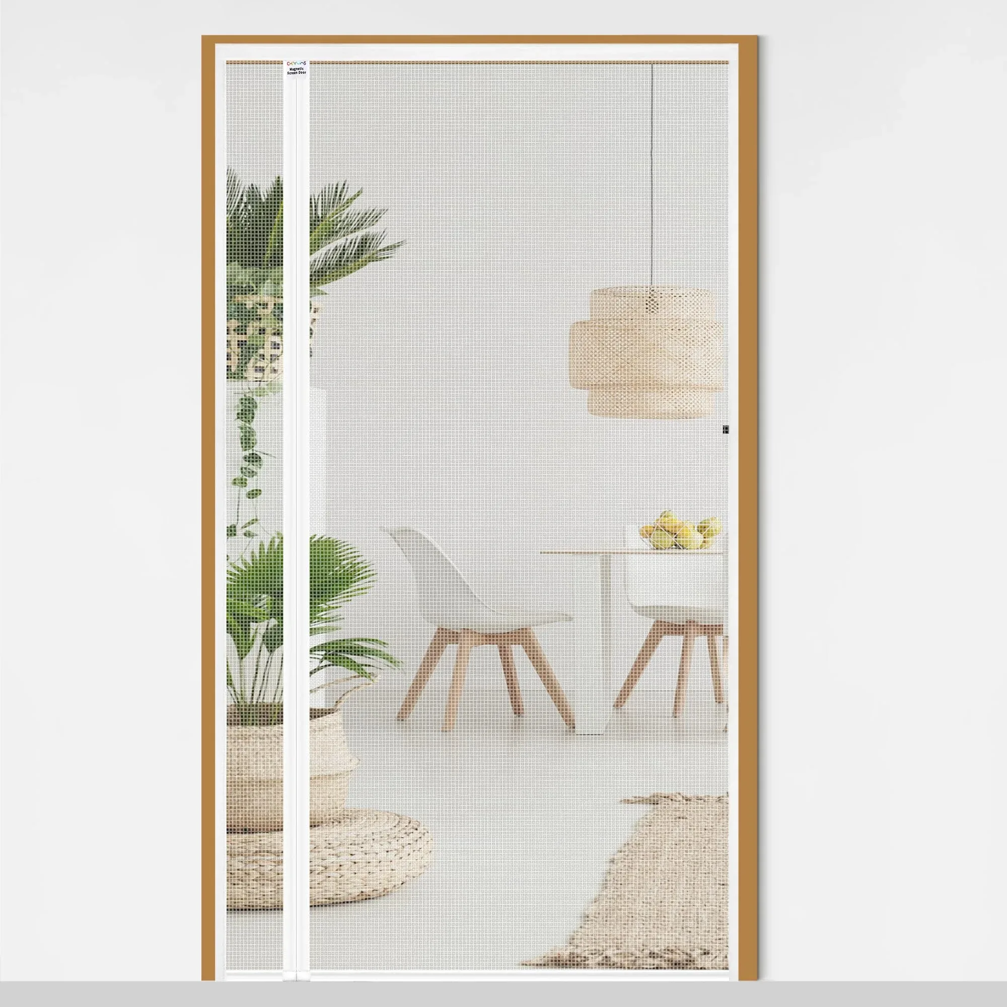 Mosquitero magnético para puerta Chiyuns blanco apertura lateral reversible 72 x 82 pulgadas