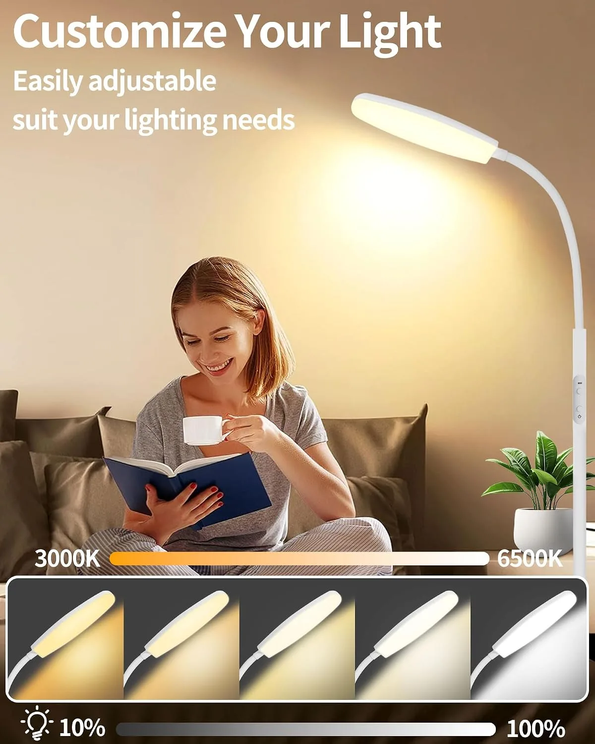 LanSuper 10000 Lux Light Therapy Happy Lamp, UV-Free Sunlight Floor Lamp
