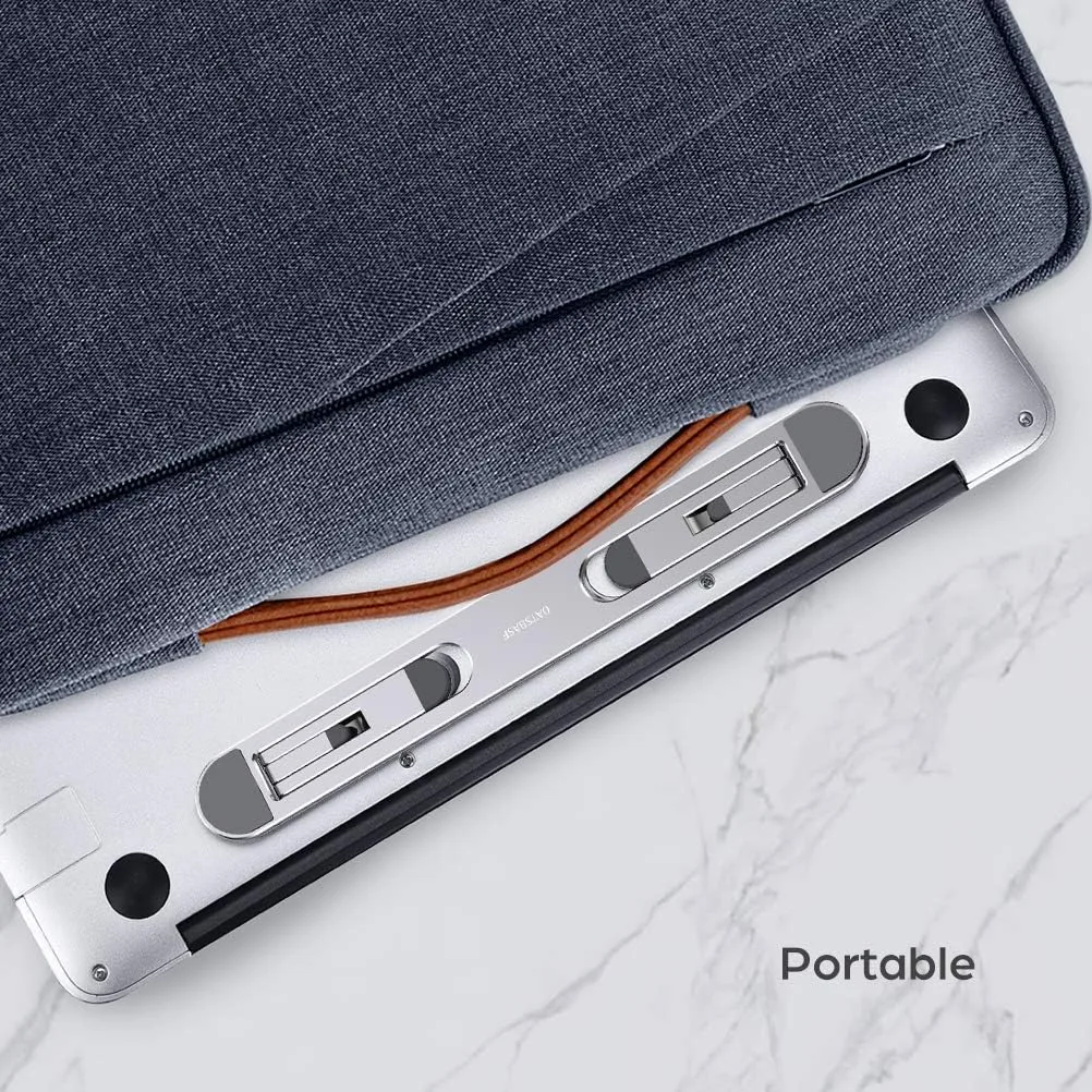 Aluminum Adhesive Laptop Cooling Riser, Foldable for Travel Office