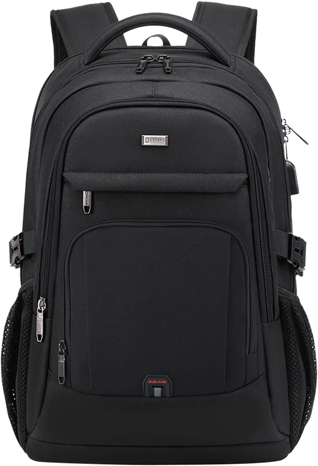 DUSLANG 17 Inch Laptop Backpack for Travel Water Resistant College Backpack for Men Women Laptop Bag with USB Charging Port,Black