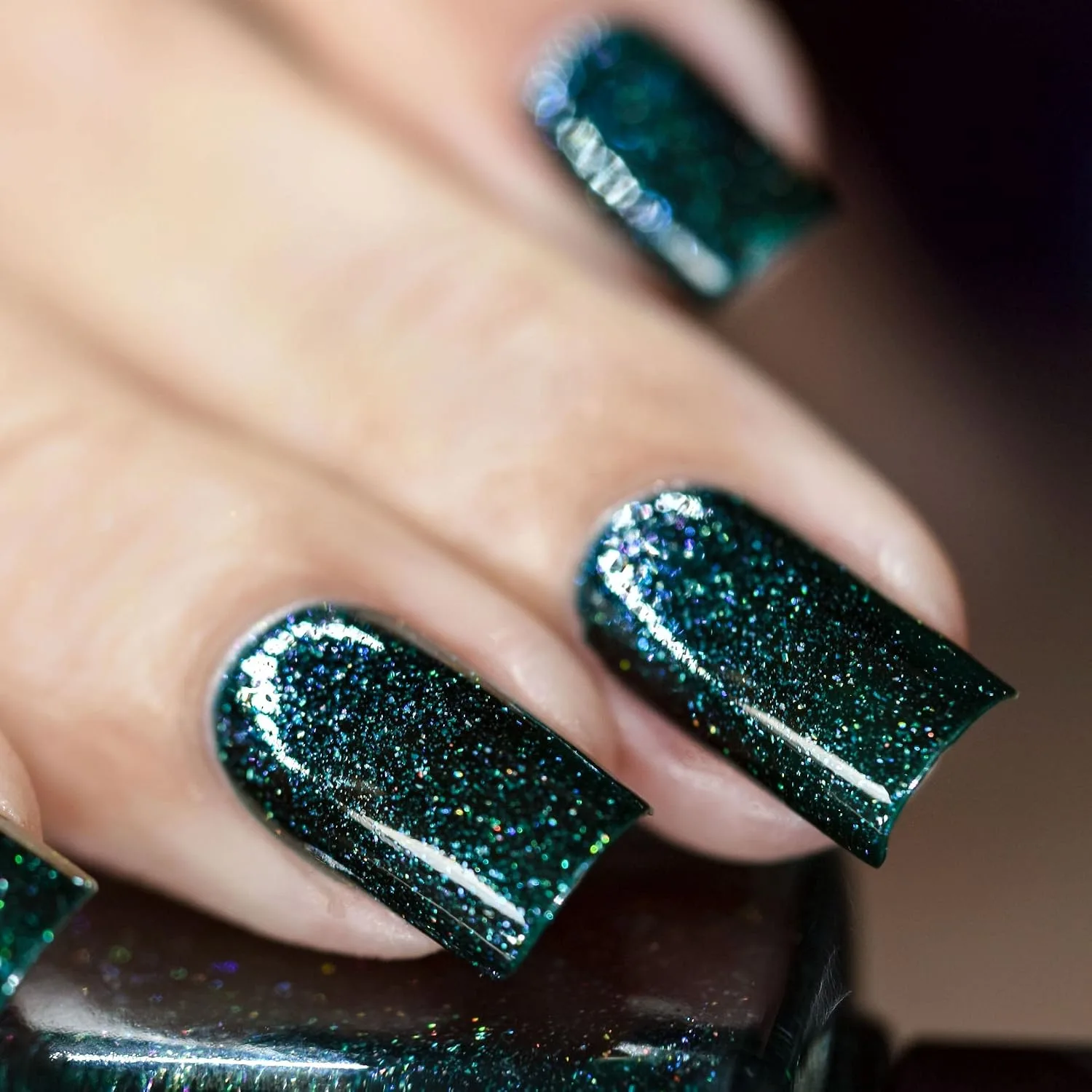 ILNP Fir Coat - Sultry Emerald Green Holographic Nail Polish