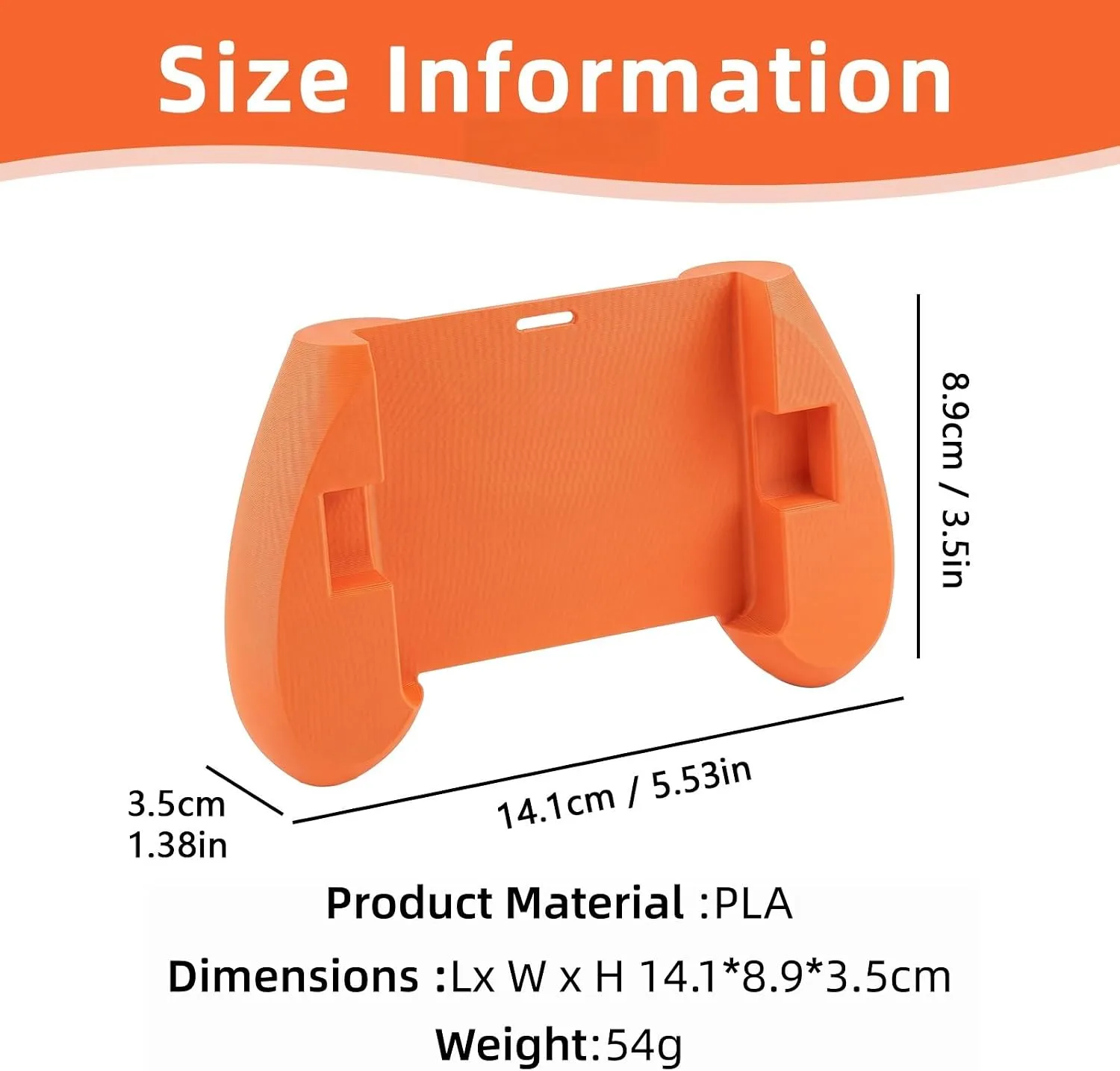Ergonomic Grip for Anbernic RG Rotate Handheld Console，Orange