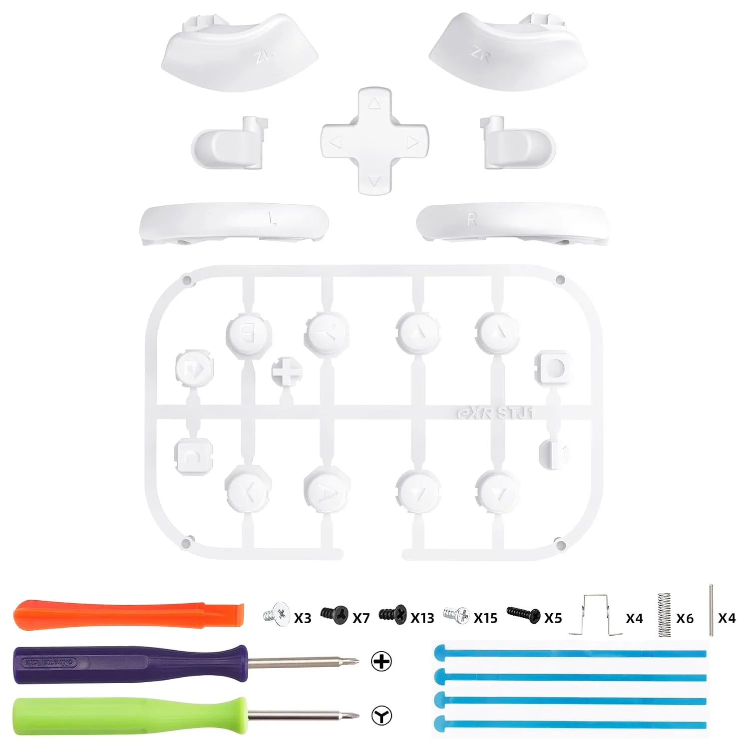 eXtremeRate DIY Replacement Full Set Buttons for Joycon 2, Custom ABXY Direction Keys Dpad + - C Home Capture Release L R ZR ZL Trigger Buttons for Nintendo Switch 2 Controller - White