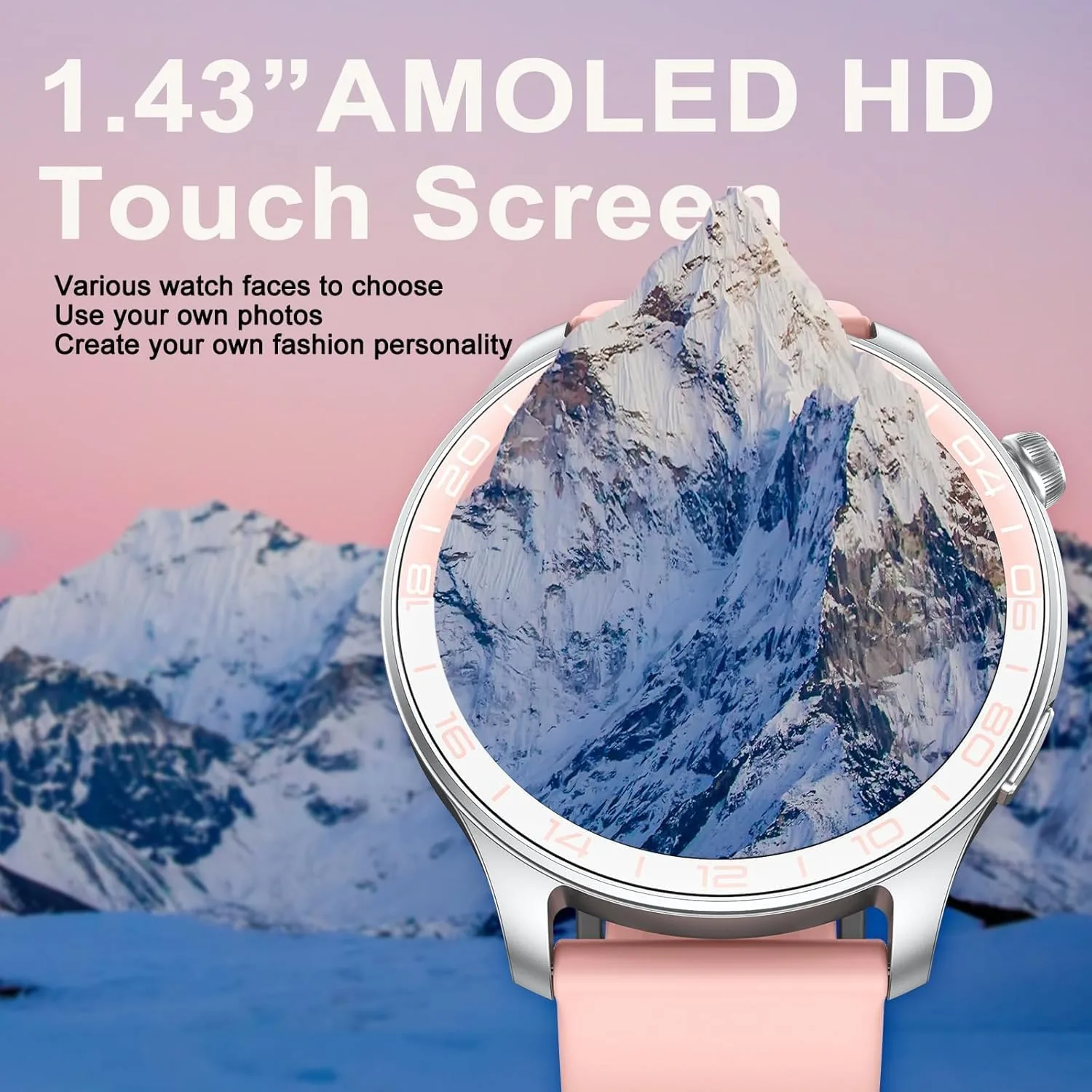 Smart Watch (Answer/Make Call), 1.43" HD AMOLED Smartwatch for Men Women