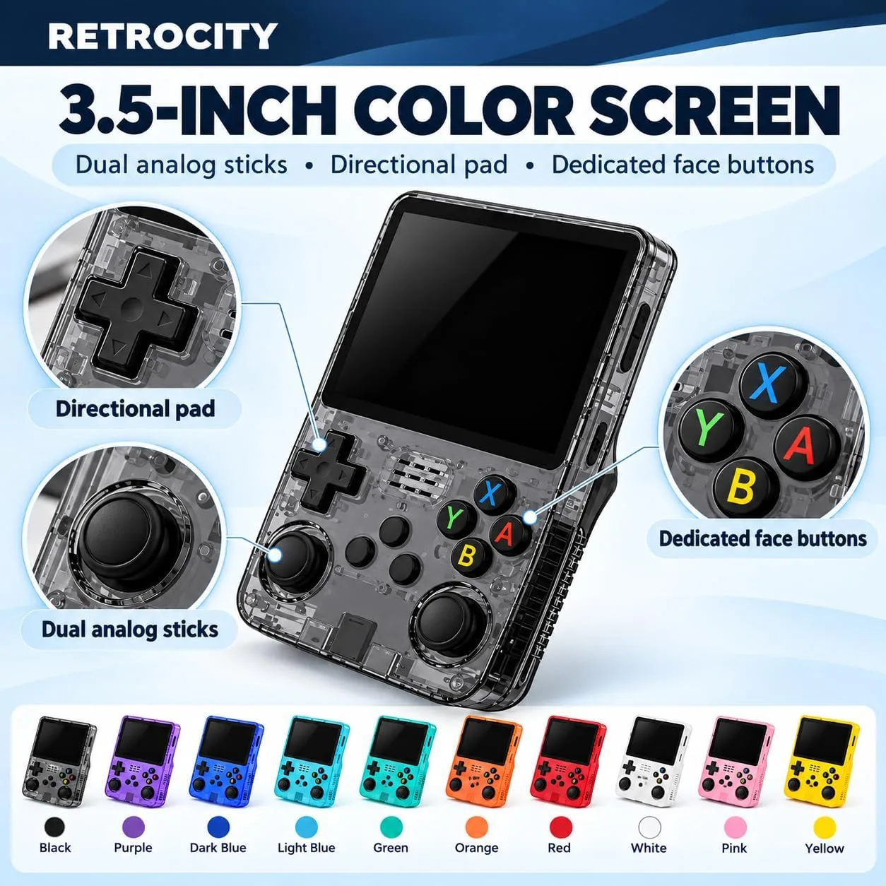 RETROCITY Handheld Game Console, 3.5-Inch Screen, Open-Source Gaming System