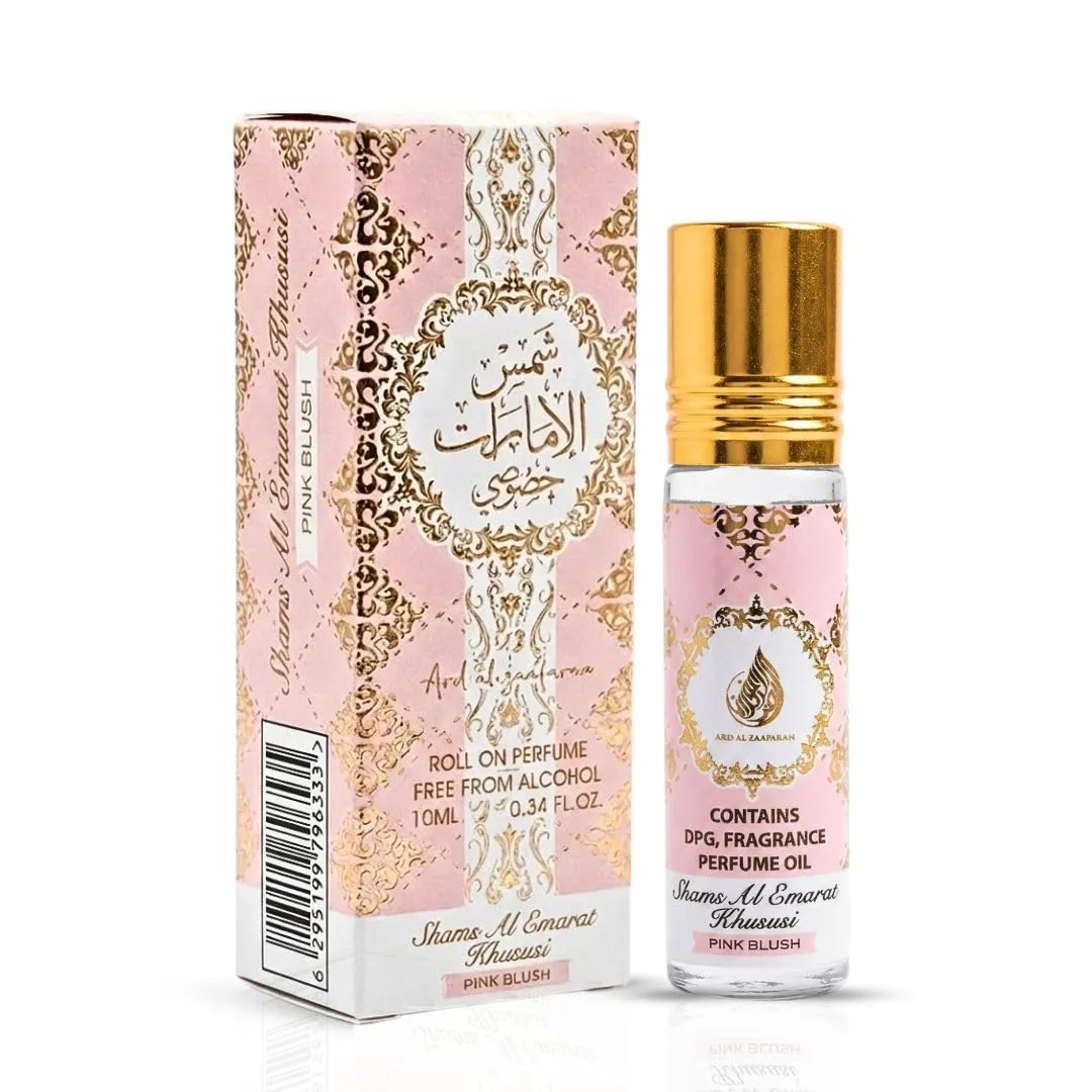 Ard Al Zaafaran Pink Blush Shams Al Emarat Khususi Roll-On Perfume Oil 10ml (0.34 fl oz)
