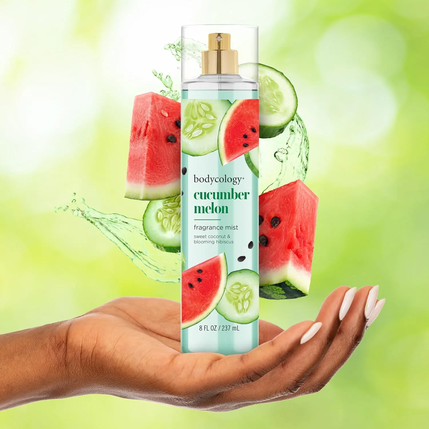 Bodycology Long-Lasting Fragrance Body Mist, Cucumber Melon, 8 fl oz (Pack of 2)