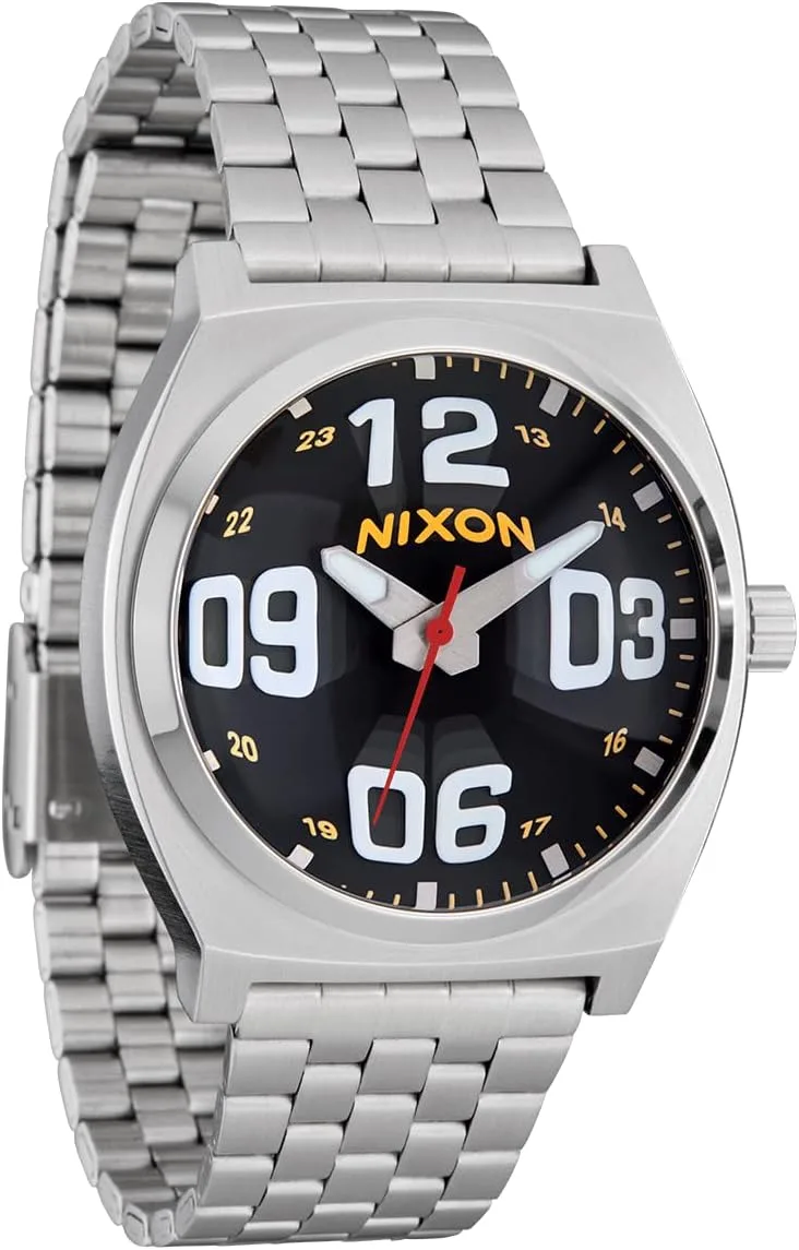 NIXON Time Teller A045 - 100m Water Resistant Men's Analog Fashion Watch (37mm Watch Face, 19.5mm-18mm Stainless Steel Band)