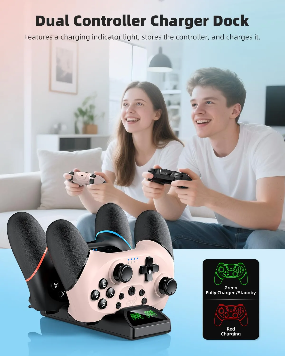 Switch 2 Pro Controller Accessories Bundle for Nintendo Switch 2 Black&Pink