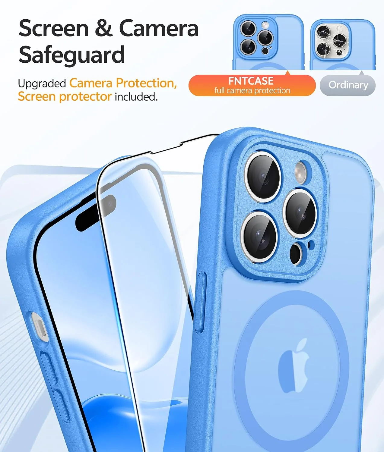 FNTCASE for iPhone 14 Pro Case, Compatible with Magsafe, Screen Protector