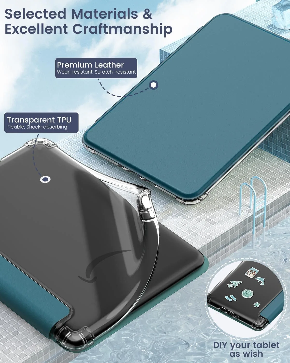 MoKo Case for Kindle Paperwhite 12th Gen & Colorsoft 2024,Turquoise