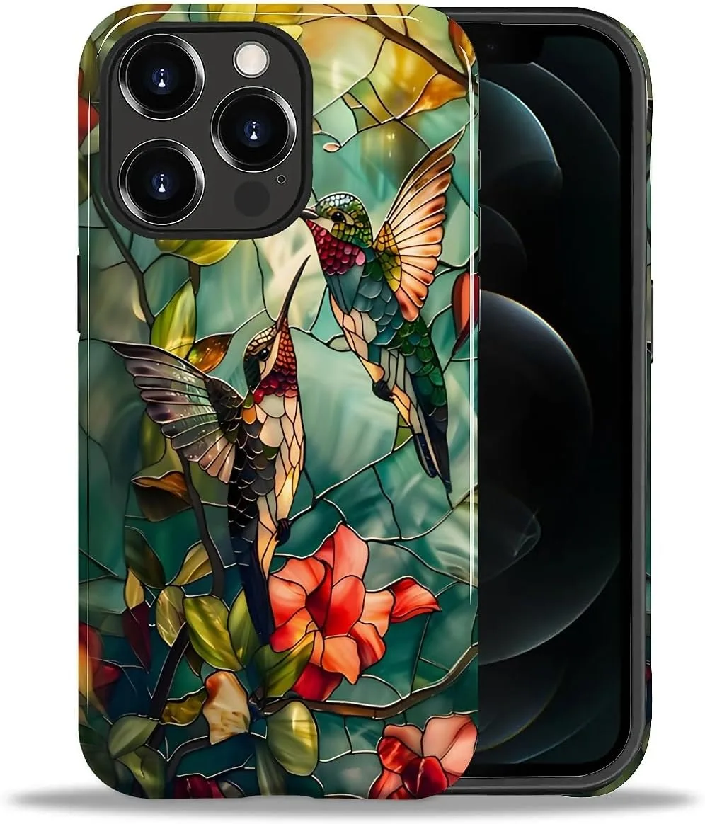 Funda para iPhone 12 Pro Max Daizag diseño doble capa antichoque colibrí