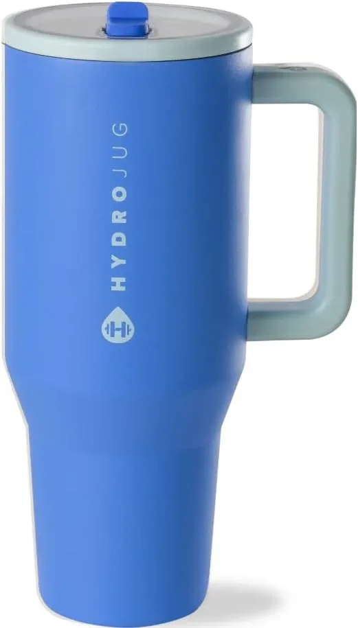 HydroJug Traveler 32oz, Insulated Tumbler with Handle & Straw, Riptide