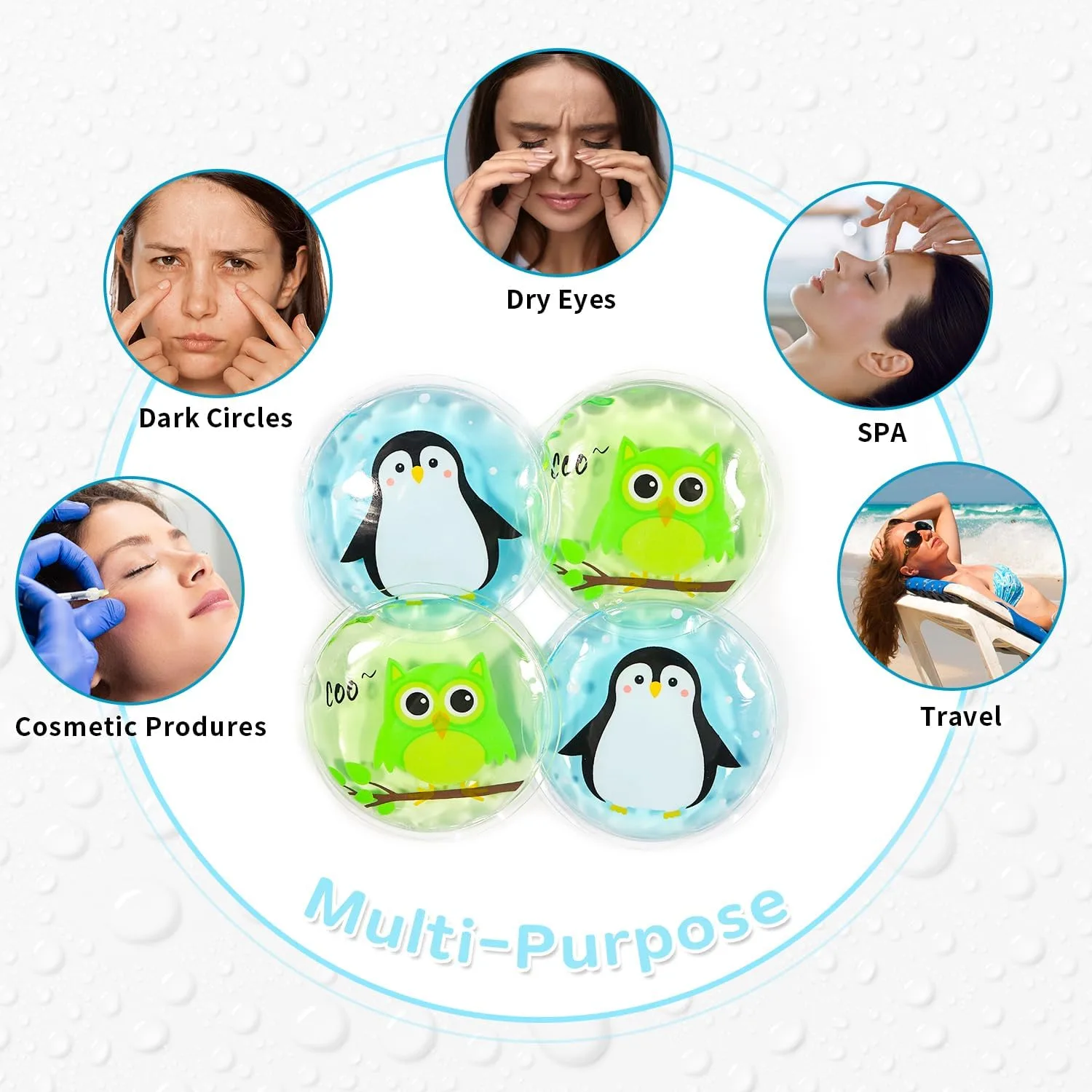 Hot and Cold Eye Pads, Reusable Eye Patches
