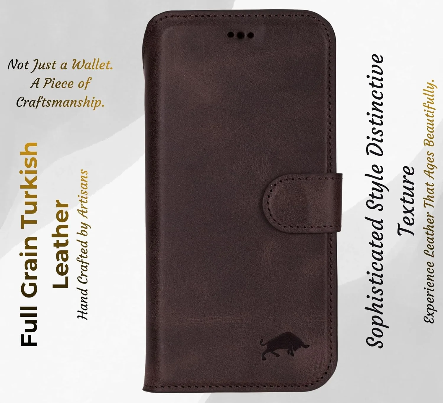 VENOULT Detachable Wallet Case for iPhone 18/17 Pro, Full Grain Leather