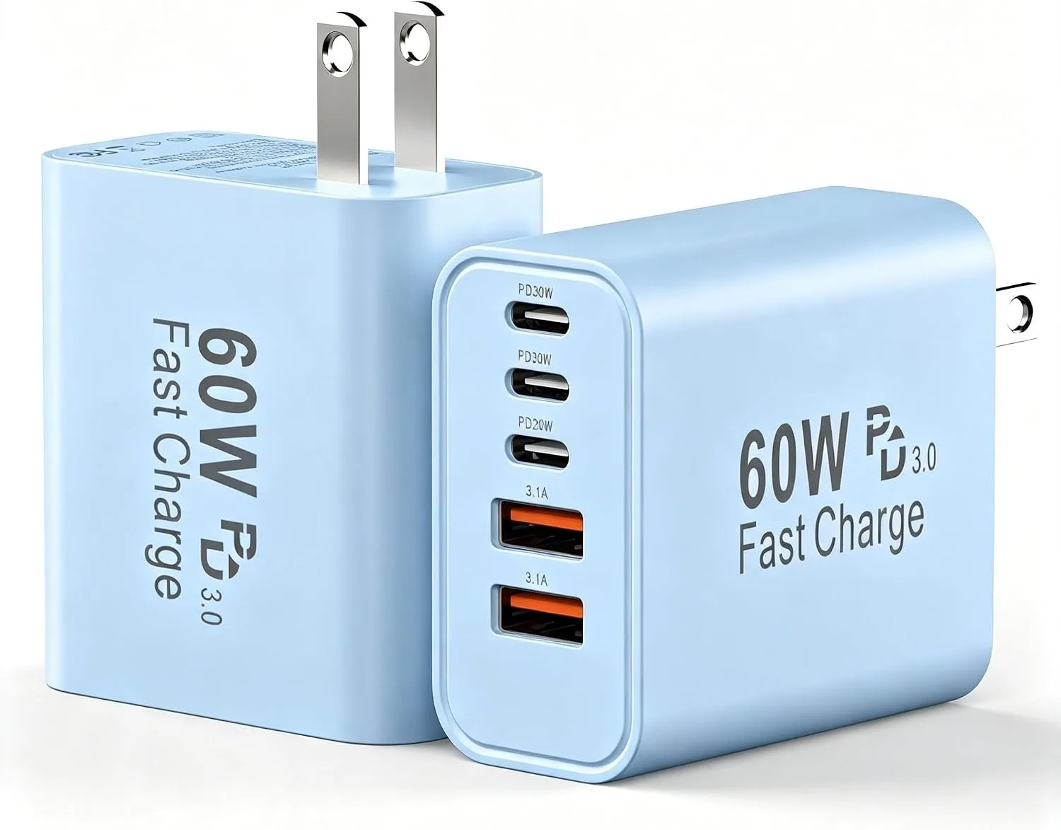 USB C Fast Charger Blocks, 60W iPhone USB Type C Wall Charging Power Blocks