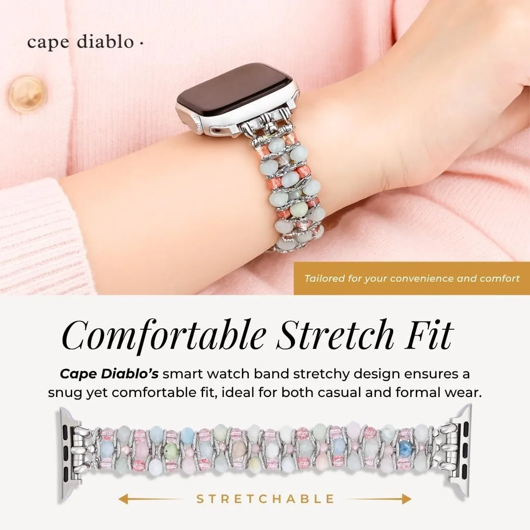 Cape Diablo Smart Watch Band for Women - Handmade Gemstone Strap - Compatible with 38mm-45mm Apple Faces