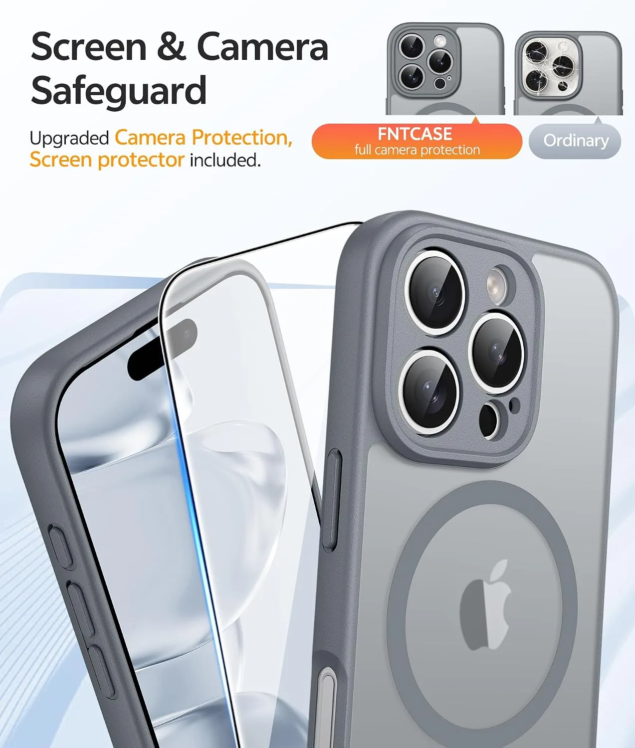 FNTCASE for iPhone 16 Pro Case, Fit for Magsafe, Gray