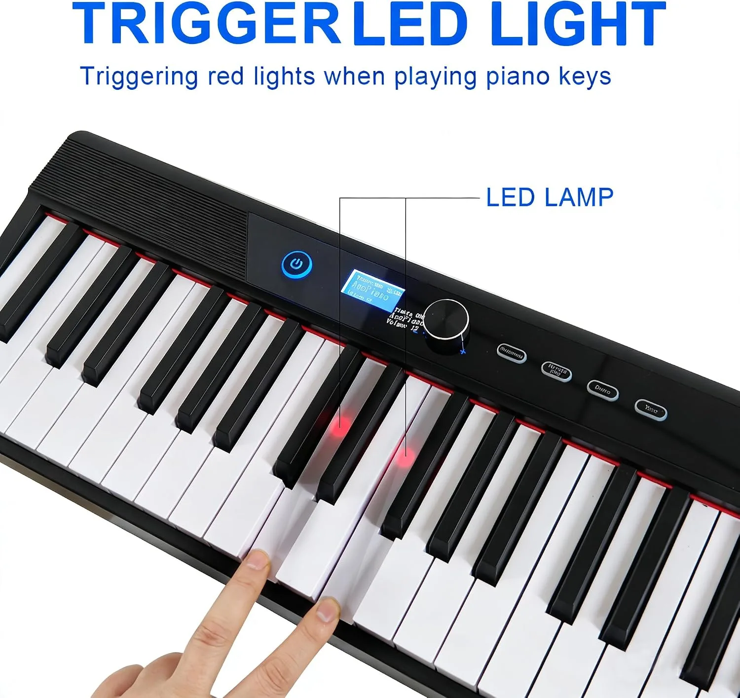 Coolmusic Folding Piano Keyboard 88 Keys, Portable Electric Keyboard with MIDI, Full Size Digital Piano, Wood Grain, Semi-Weighted, Rechargeable, with Storage Bag for Beginner