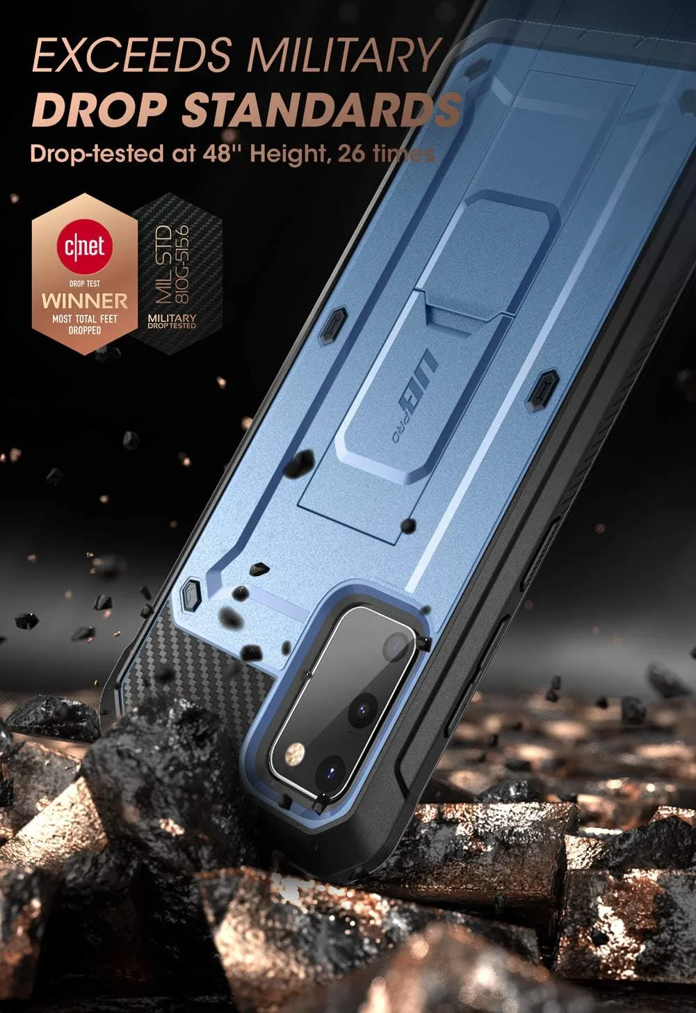 SUPCASE for Galaxy S20 FE Case with Built-in Screen Protector, Blue