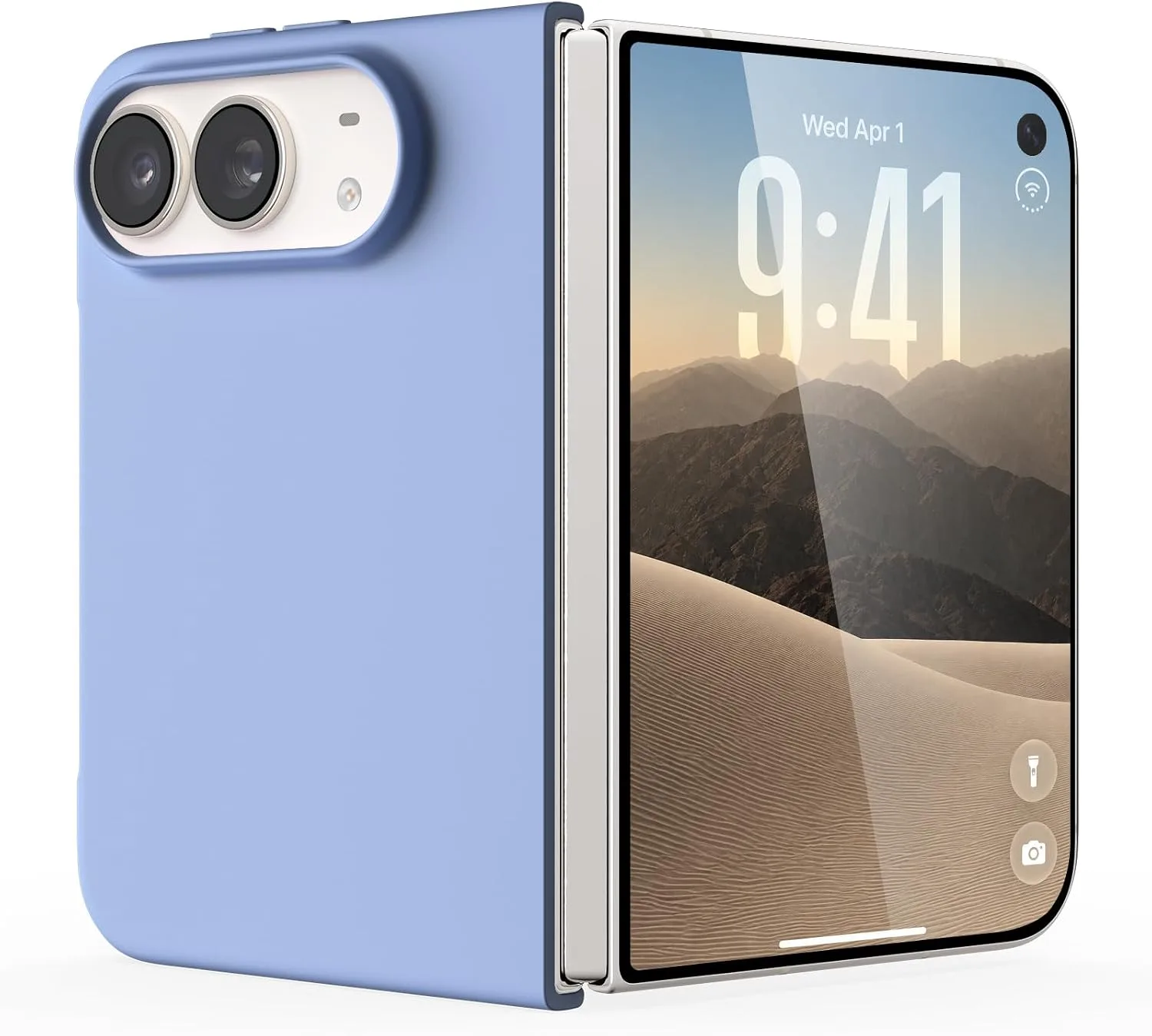 Funda para iPhone Ornarto Duo silicona líquida magnética azul suave