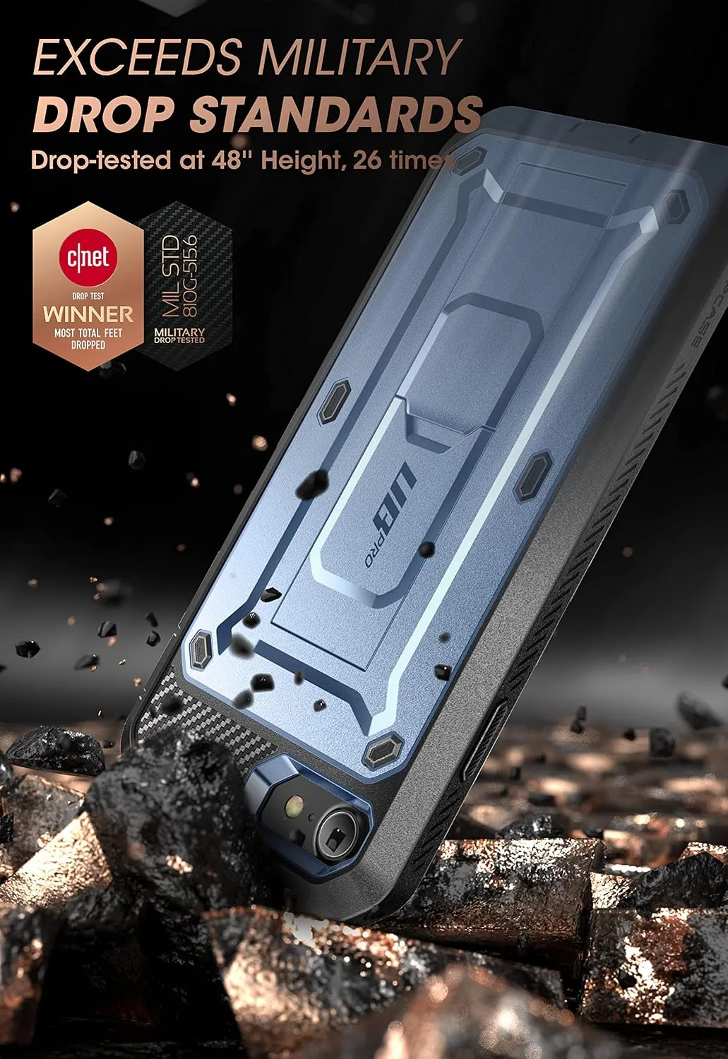 SUPCASE for iPhone SE 3rd / SE 2nd /7/8 Case with Screen Protector,Cerulean