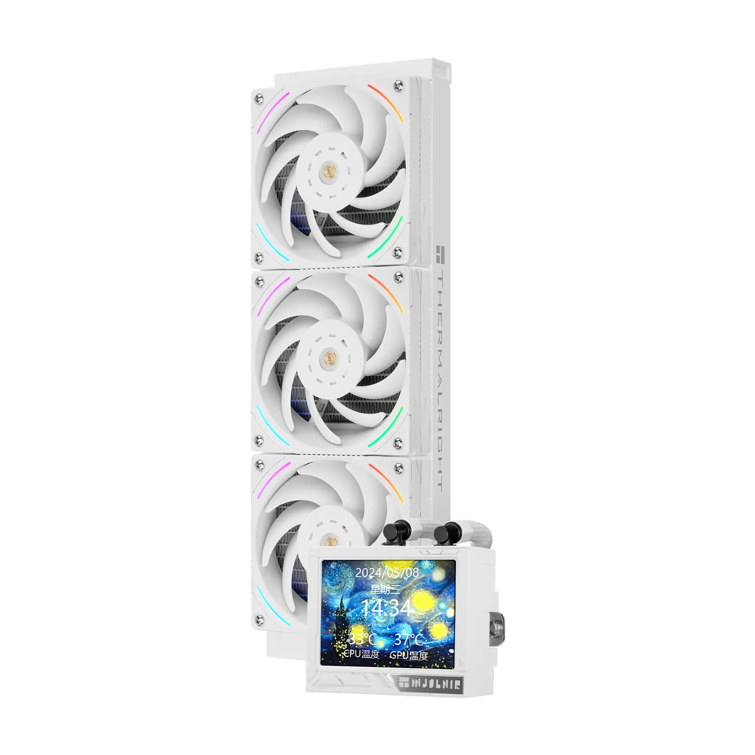 Enfriador Líquido para CPU Thermalright Mjolnir Vision 360 ARGB Blanco con pantalla LCD IPS 3.5 pulgadas