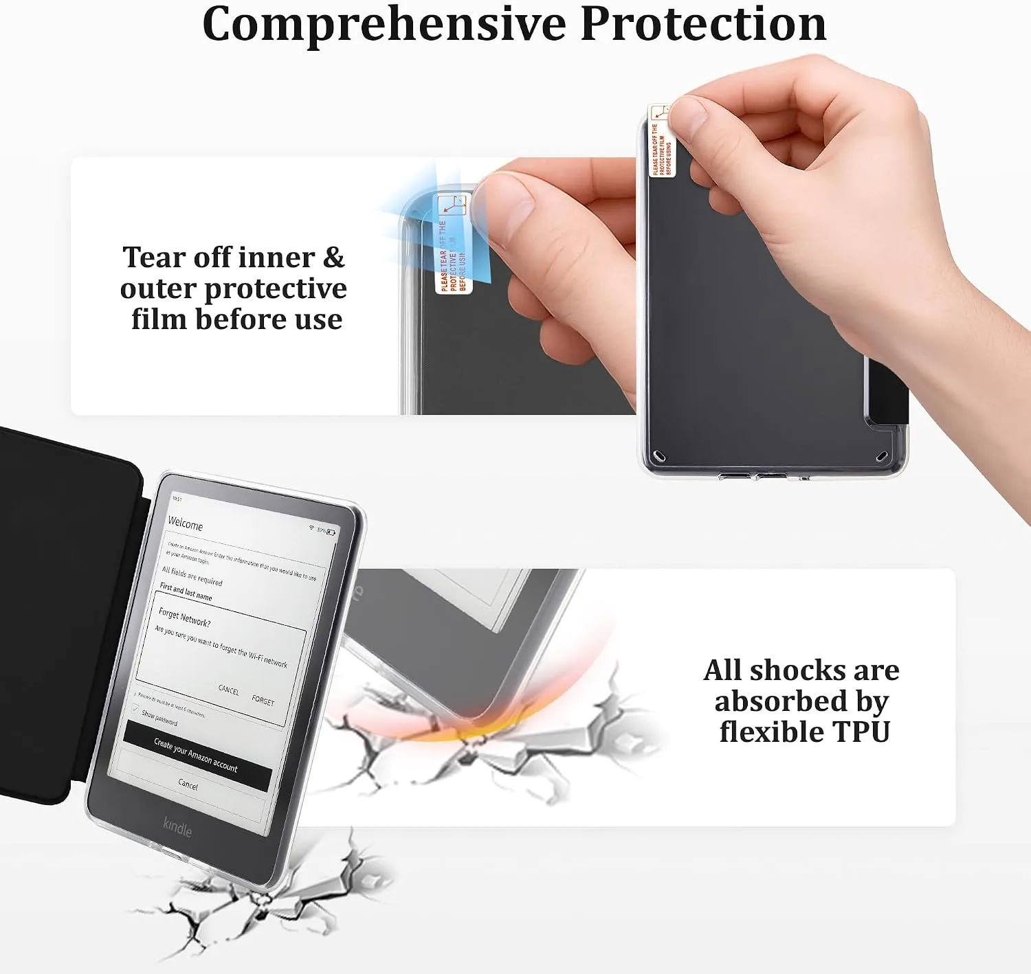 Clear Case for 7'' Kindle Paperwhite 12th Gen 2024 & Colorsoft