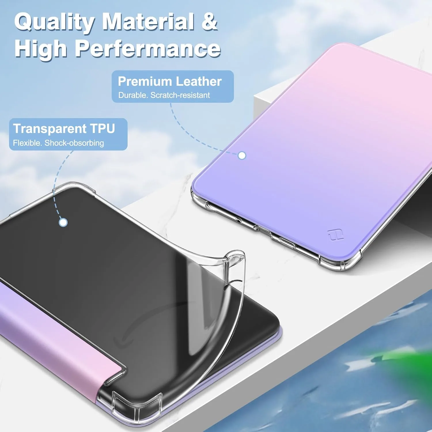 Fintie Slim TPU Case for 6" Kindle 11th Generation 2024/2022, Fantasy Ombre